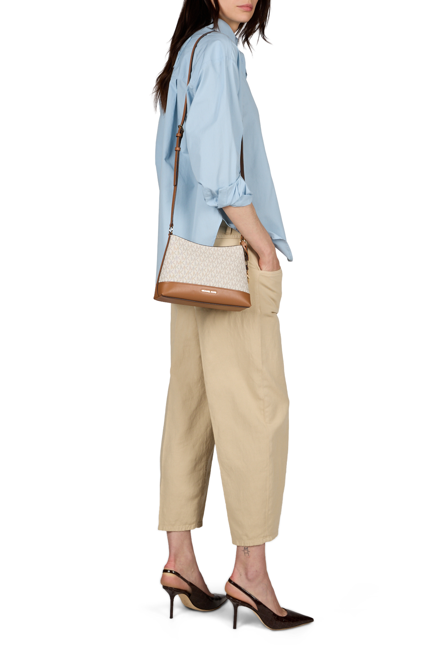Andie Small logo-embossed handbag MICHAEL KORS Beige