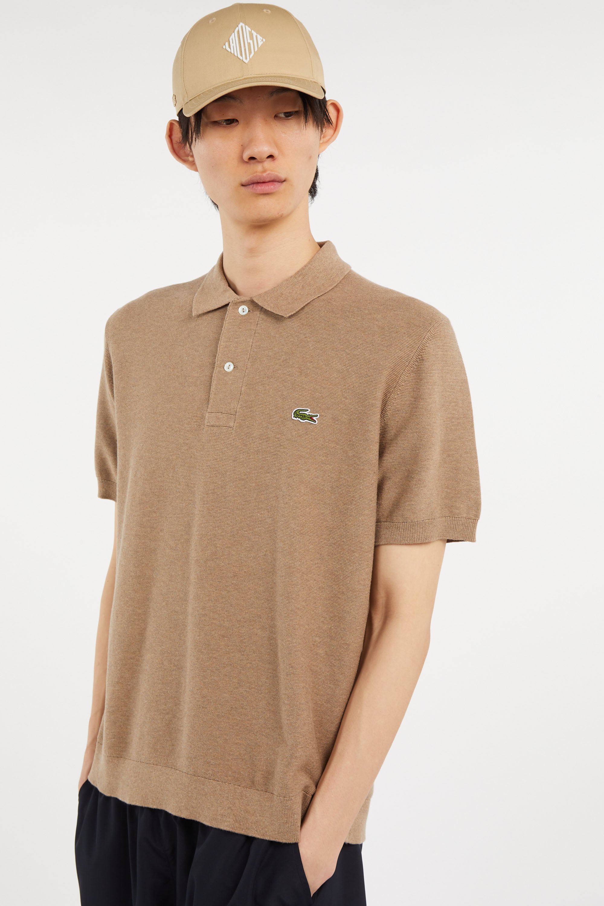 Polo tricot LACOSTE Beige