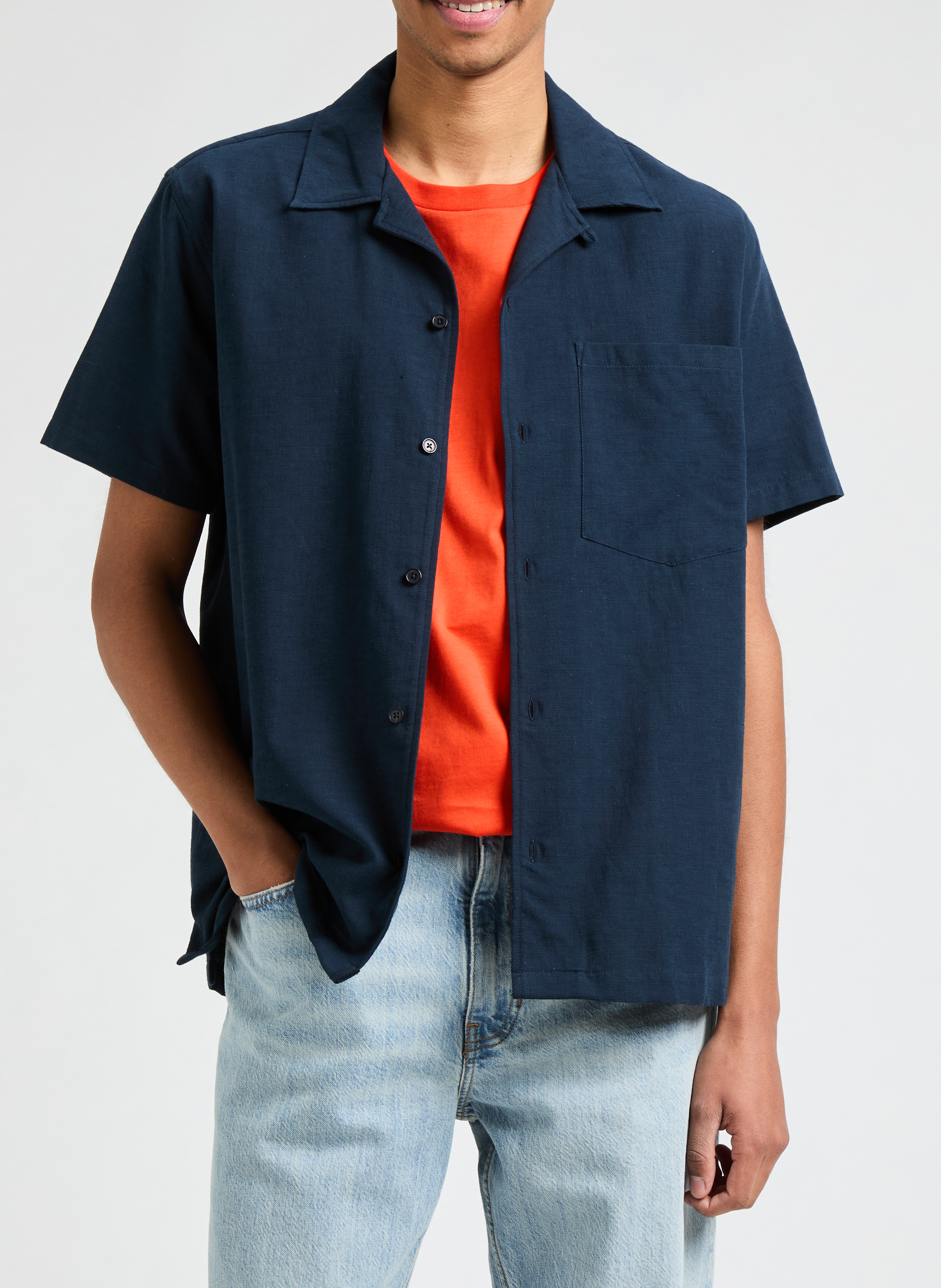 Chemise en coton AU PRINTEMPS PARIS Bleu