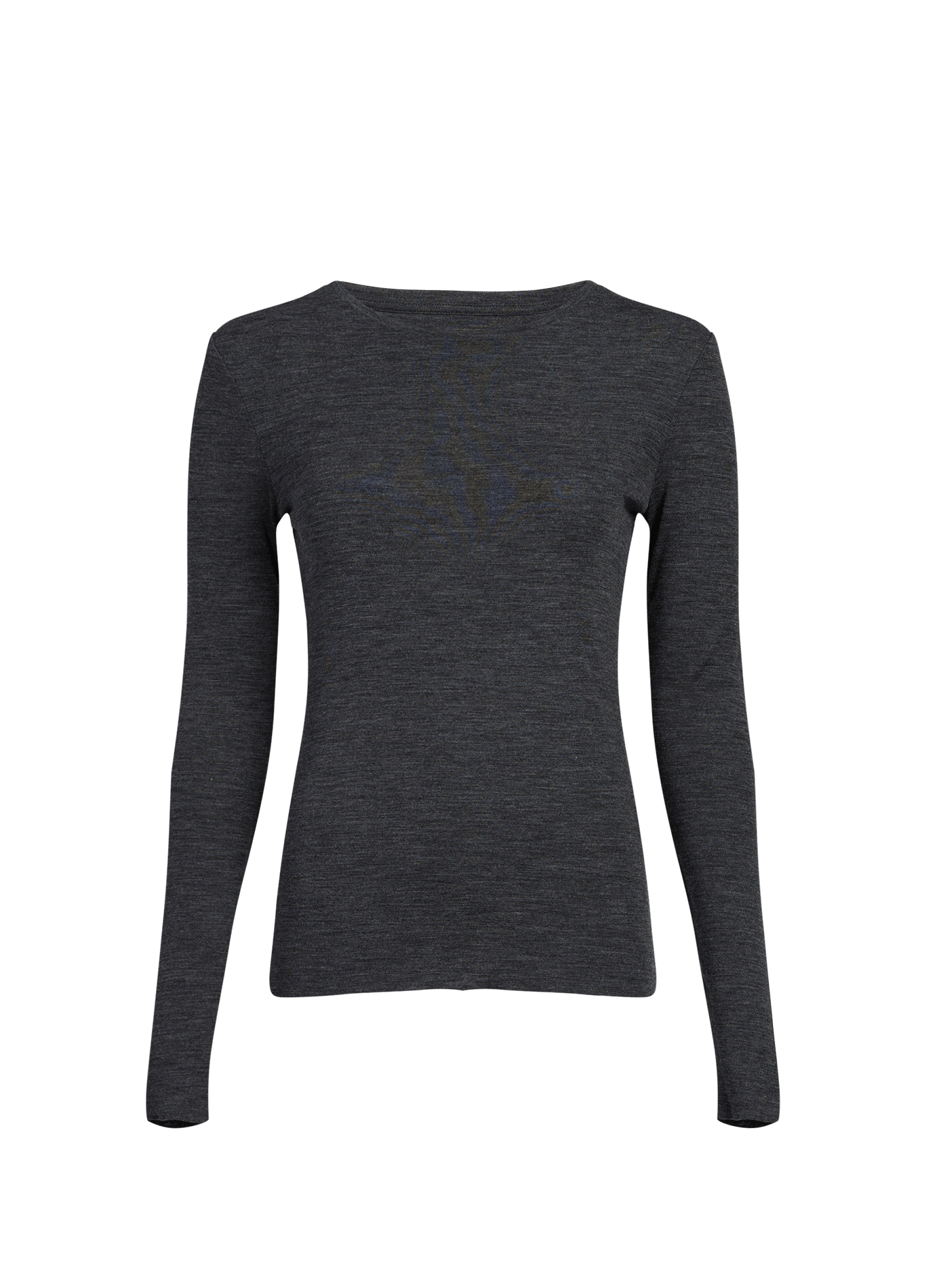 Pull uni à col rond en laine  SAISON 1865 Gris