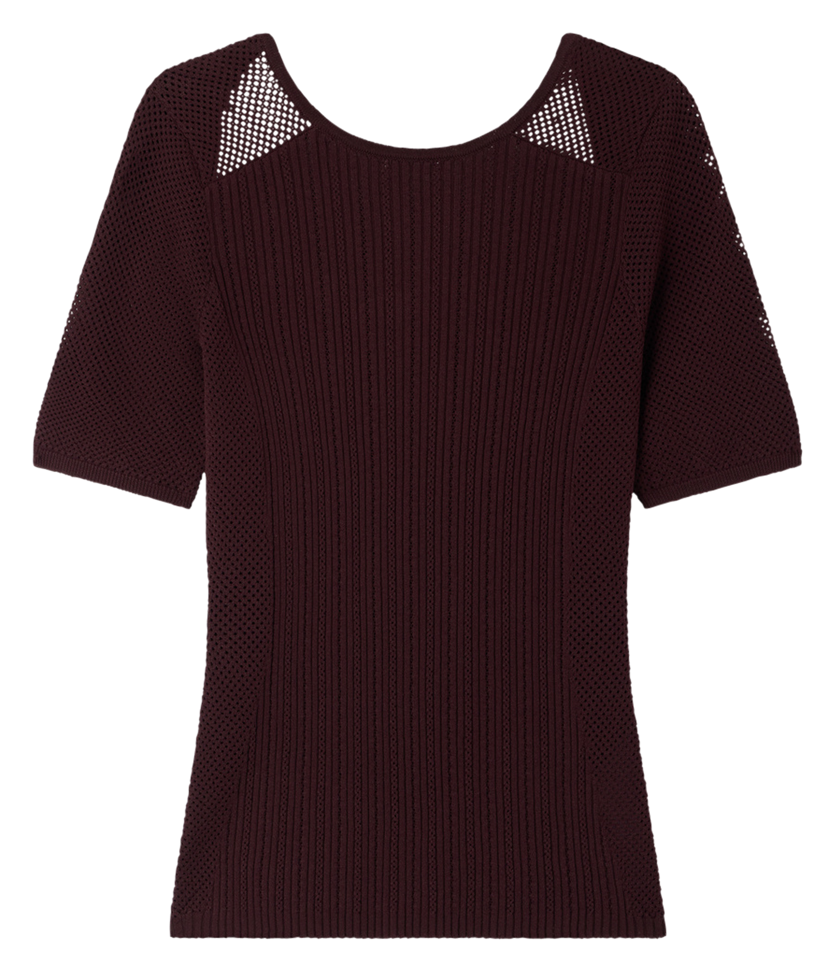 Top droit col rond en coton limone SESSUN Marron
