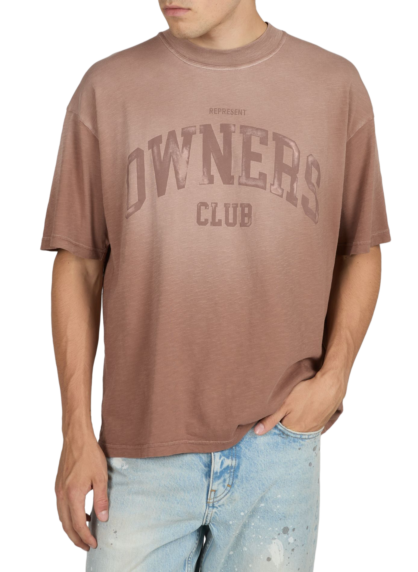 T-shirt col rond en coton REPRESENT Rose