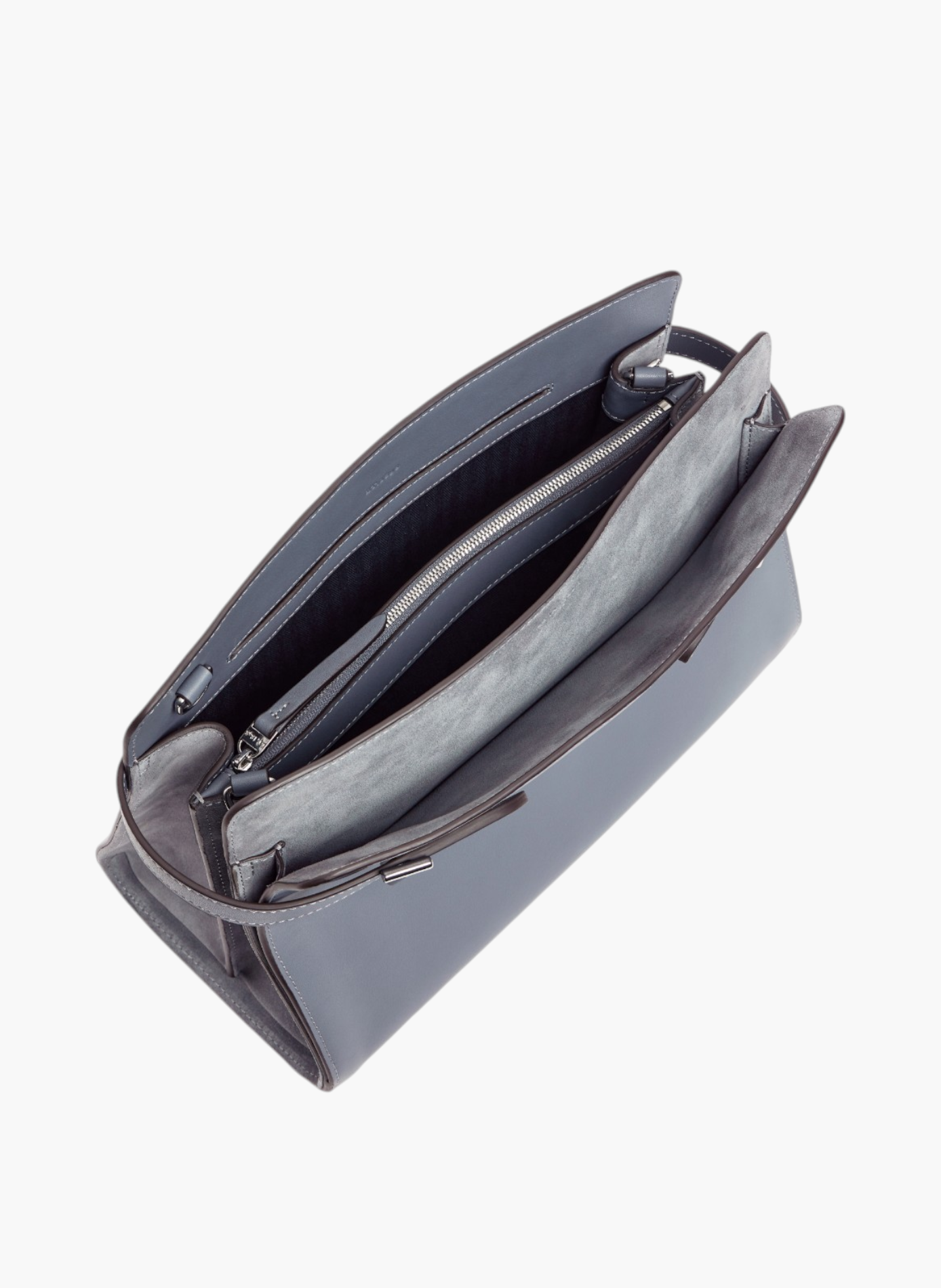 Sac porté épaule grand modèle emie en cuir lisse et nubuck LE TANNEUR Bleu