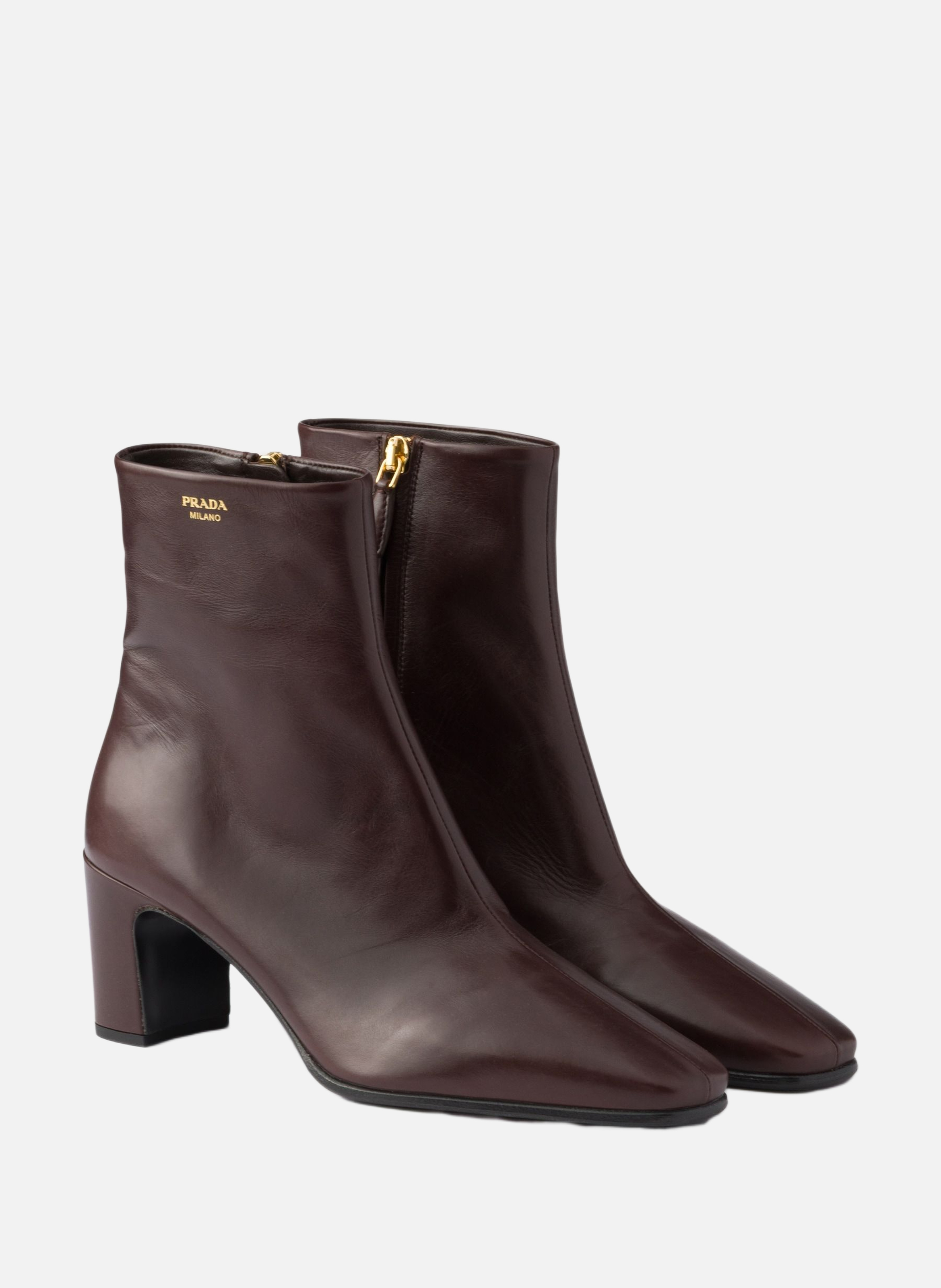 Bottines en cuir PRADA Marron