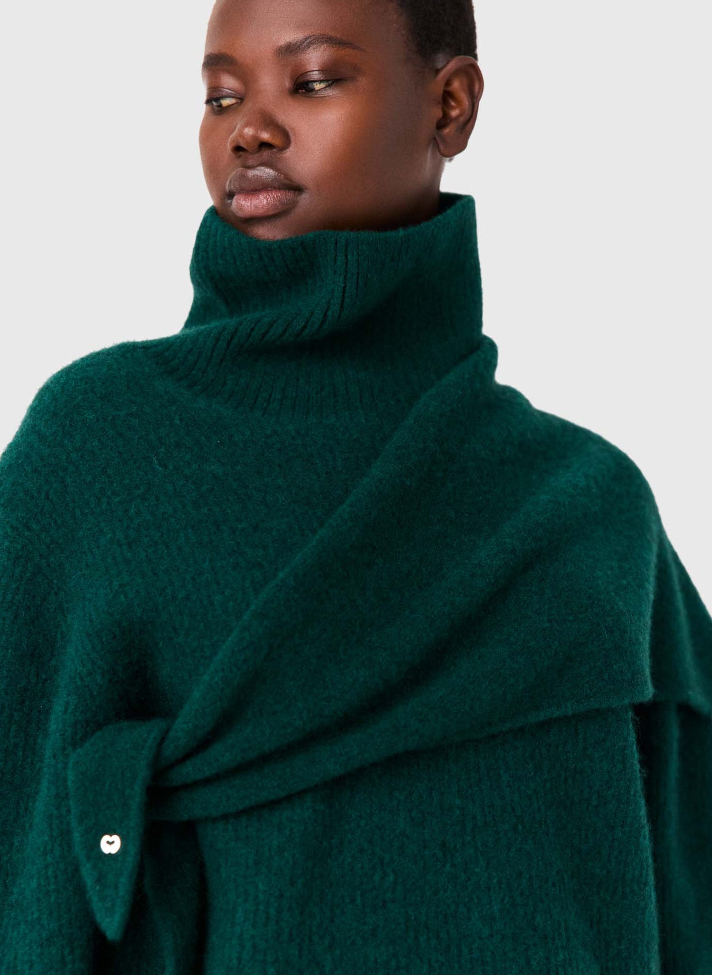 Echarpe triangle en laine mélangée MAJE Vert