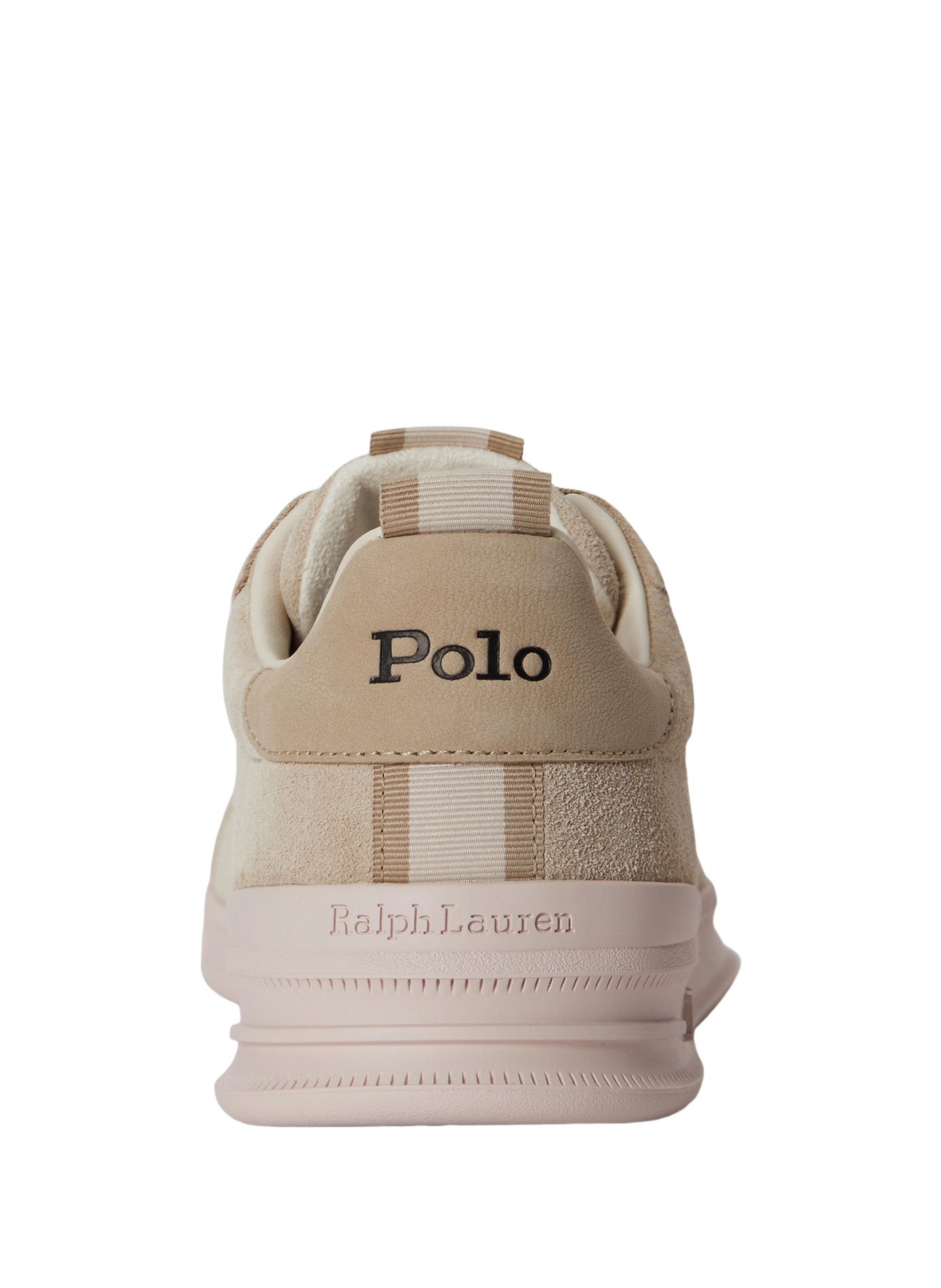Baskets basses à lacets en cuir mélangé POLO RALPH LAUREN Beige