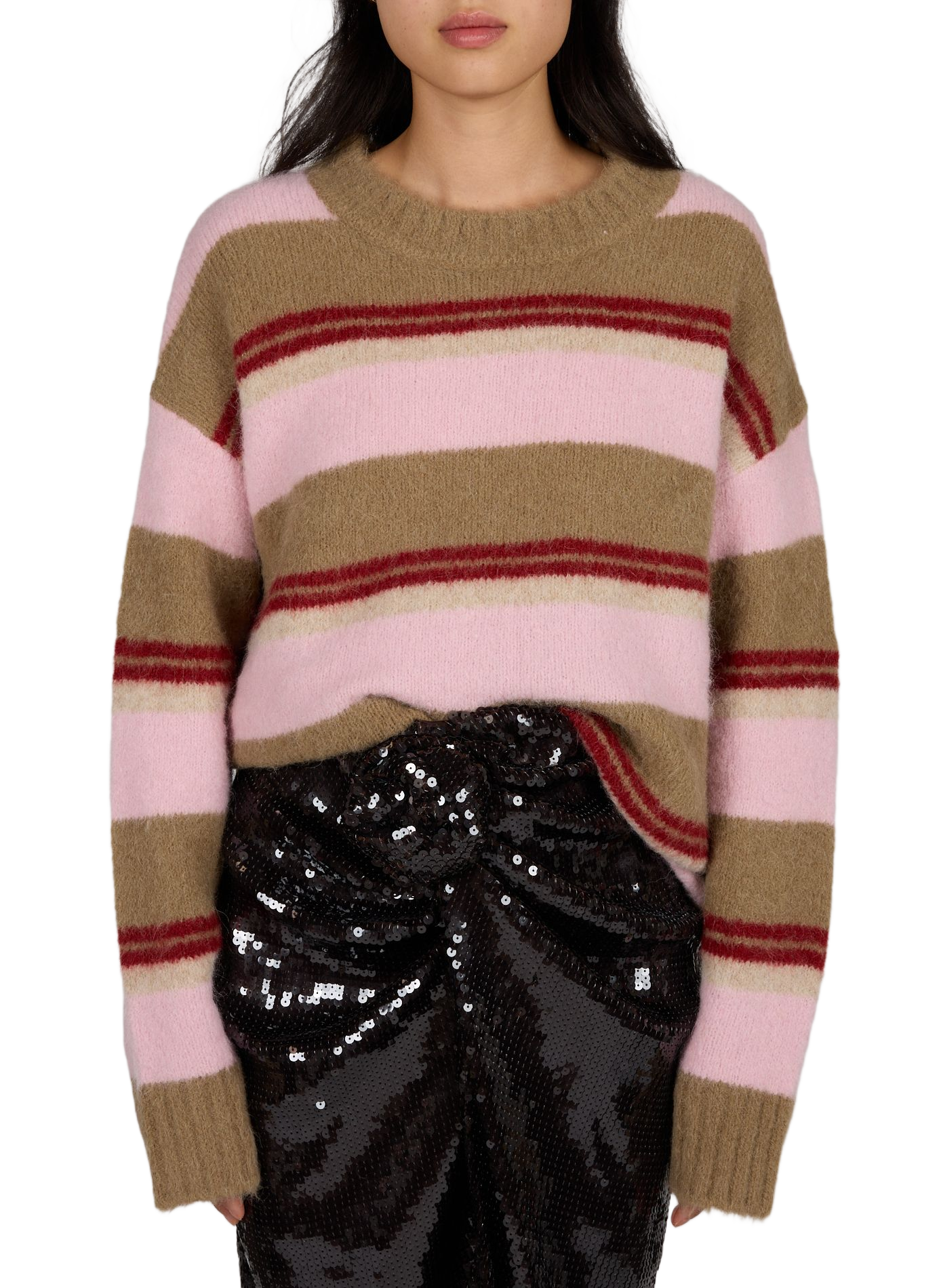 Straight long-sleeved sweater in blended alpaca wool SAMSOE SAMSOE Multicolour