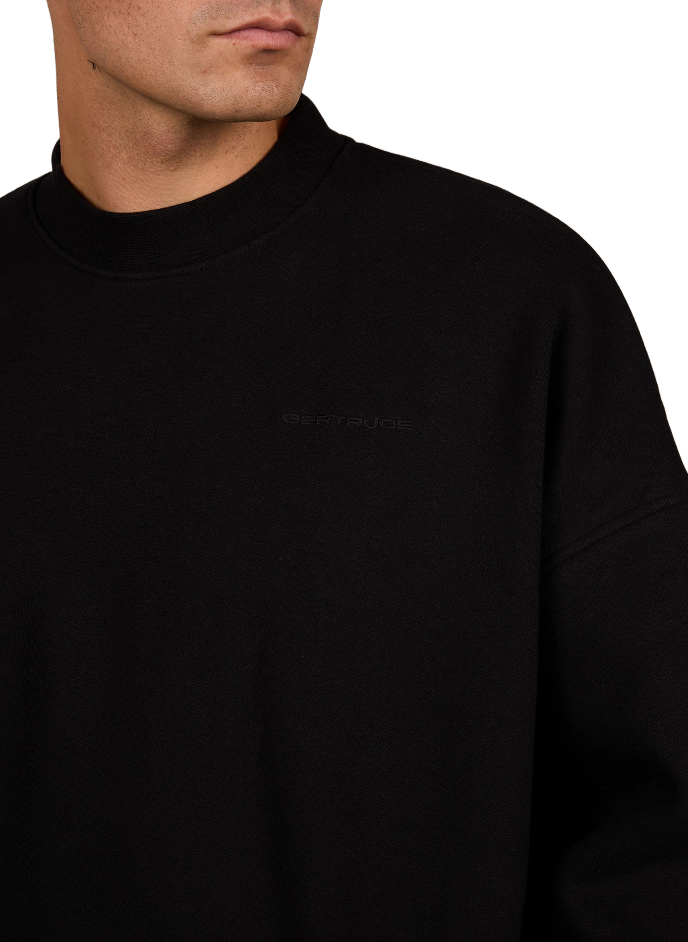 Plain crew-neck sweatshirt GERTRUDE Black