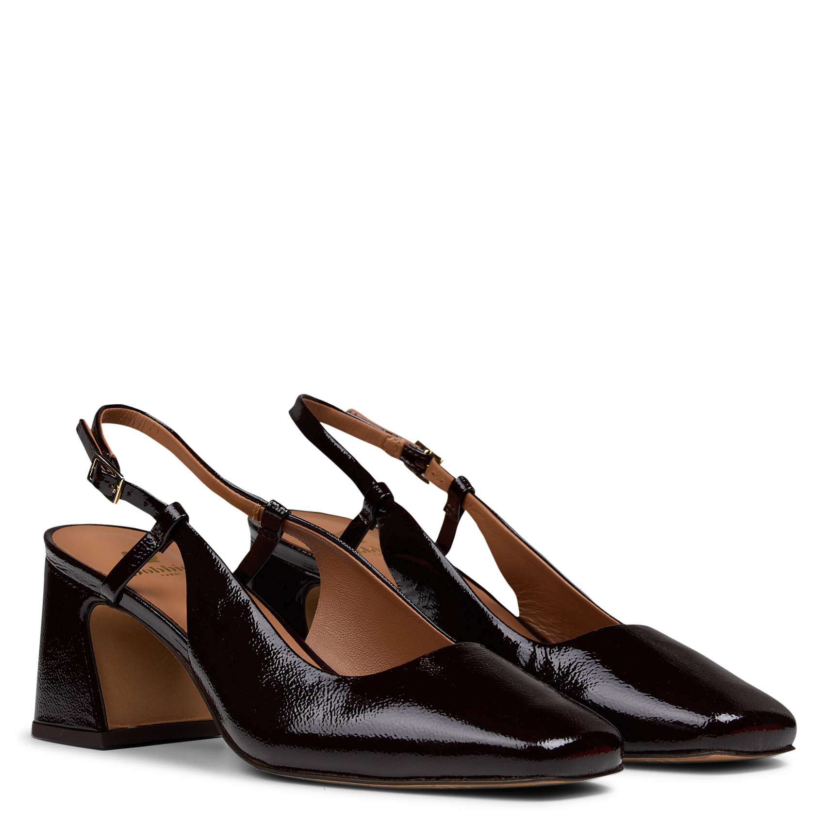 Maddie slingbackpumps van lakleer BOBBIES Bruin