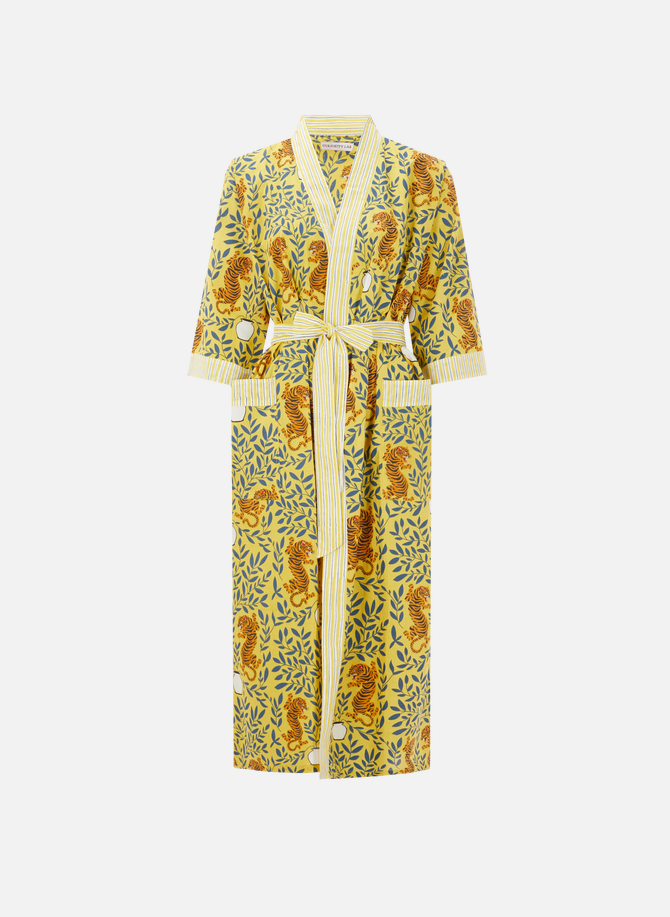 Kimono long imprimé en coton CURIOSITY LAB
