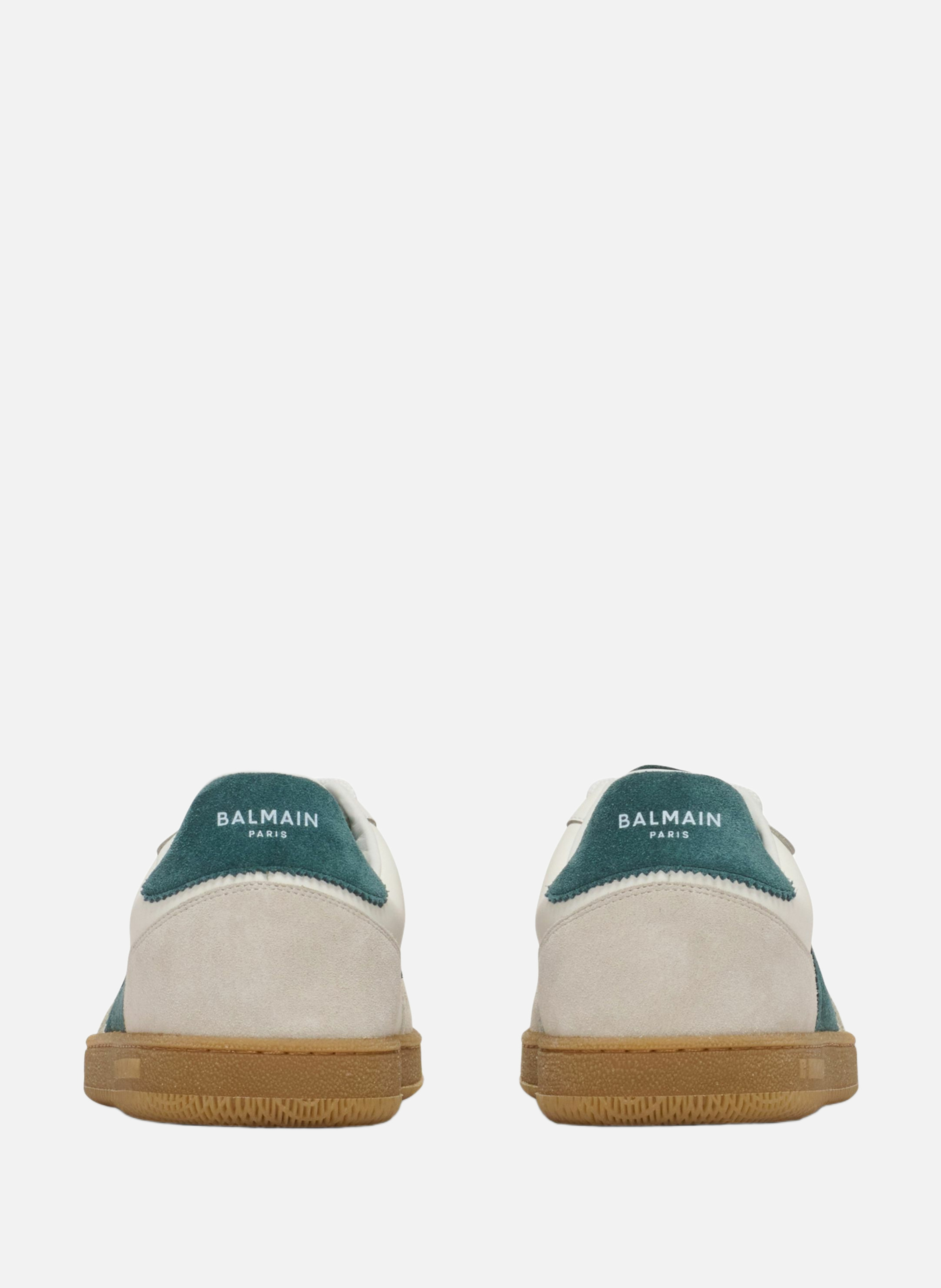 Baskets balmain swan en cuir suédé et lisse BALMAIN Blanc