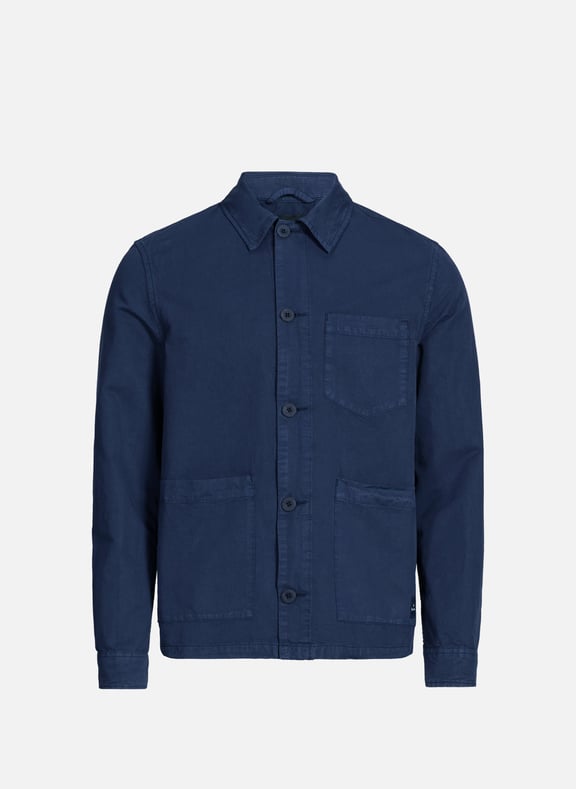 Cotton and linen shirt jacket Blue by PAUL SMITH PAUL SMITH Cotton and linen shirt jacket Blue