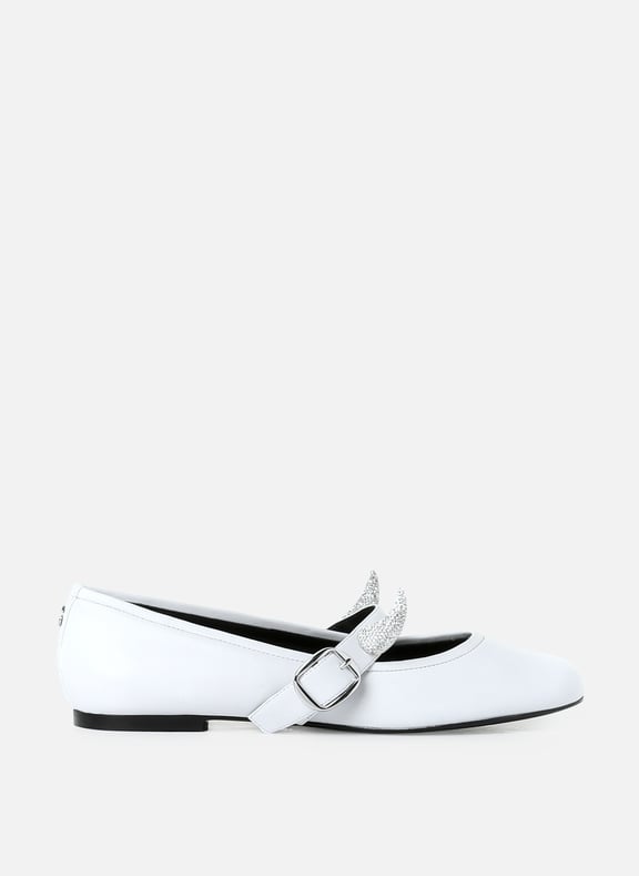 Ballerines Dysney x Coperni Horn Belt Blanc by COPERNI COPERNI Ballerines Dysney x Coperni Horn Belt Blanc