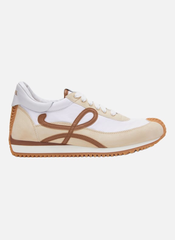 Low-top Flow Runner 2.0 sneakers in mixed velvet leather Beige by LOEWE LOEWE Low-top Flow Runner 2.0 sneakers in mixed velvet leather Beige