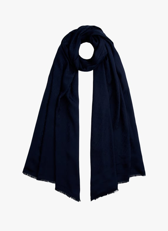 Jacquard logo scarf Blue Tommy hilfiger Women