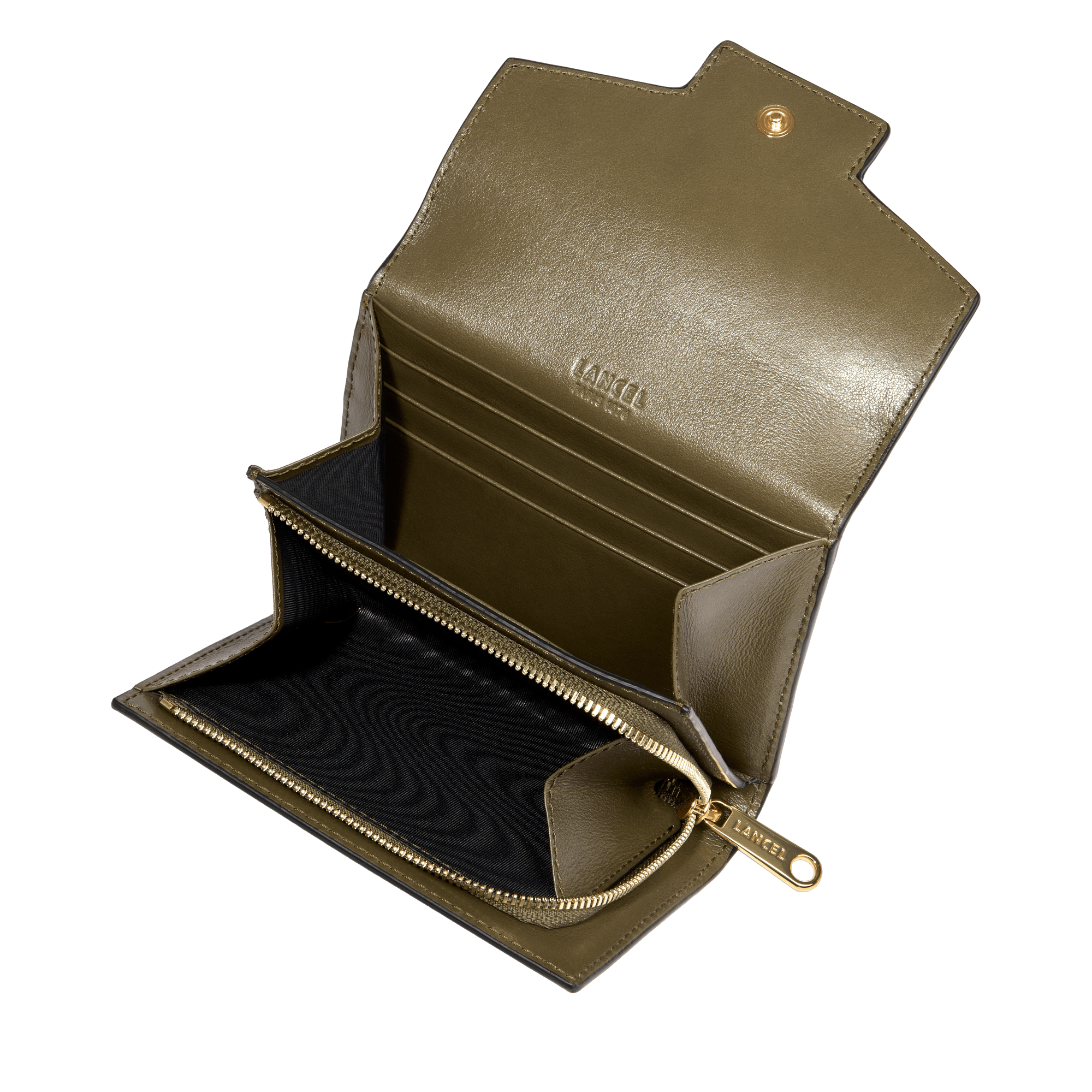 Portefeuille rectangulaire rabat angèle de lancel en cuir LANCEL Vert