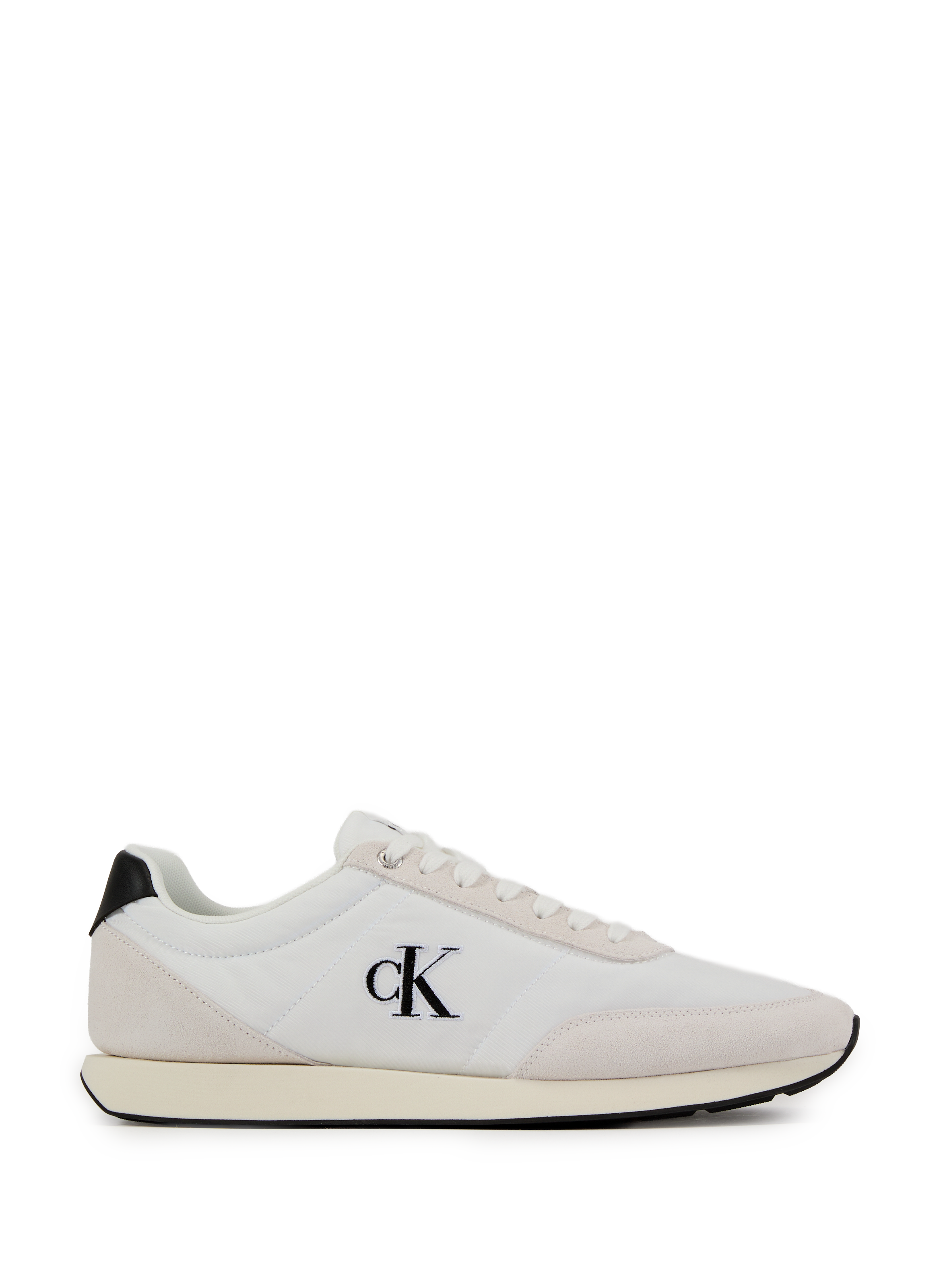 CALVIN KLEIN Mixed suede sneakers with Signature logo White