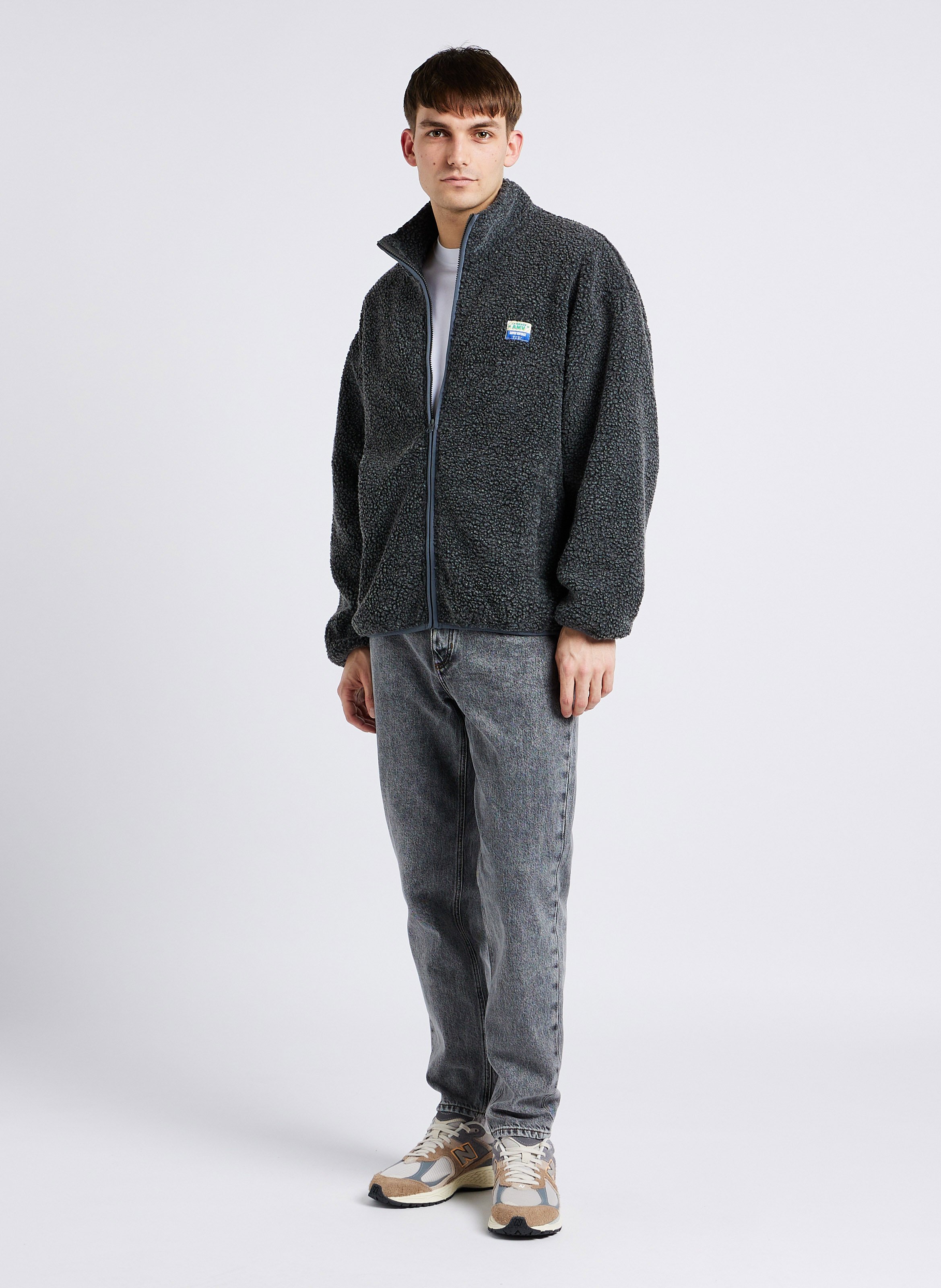 Veste col montant en sherpa hoktown AMERICAN VINTAGE Gris