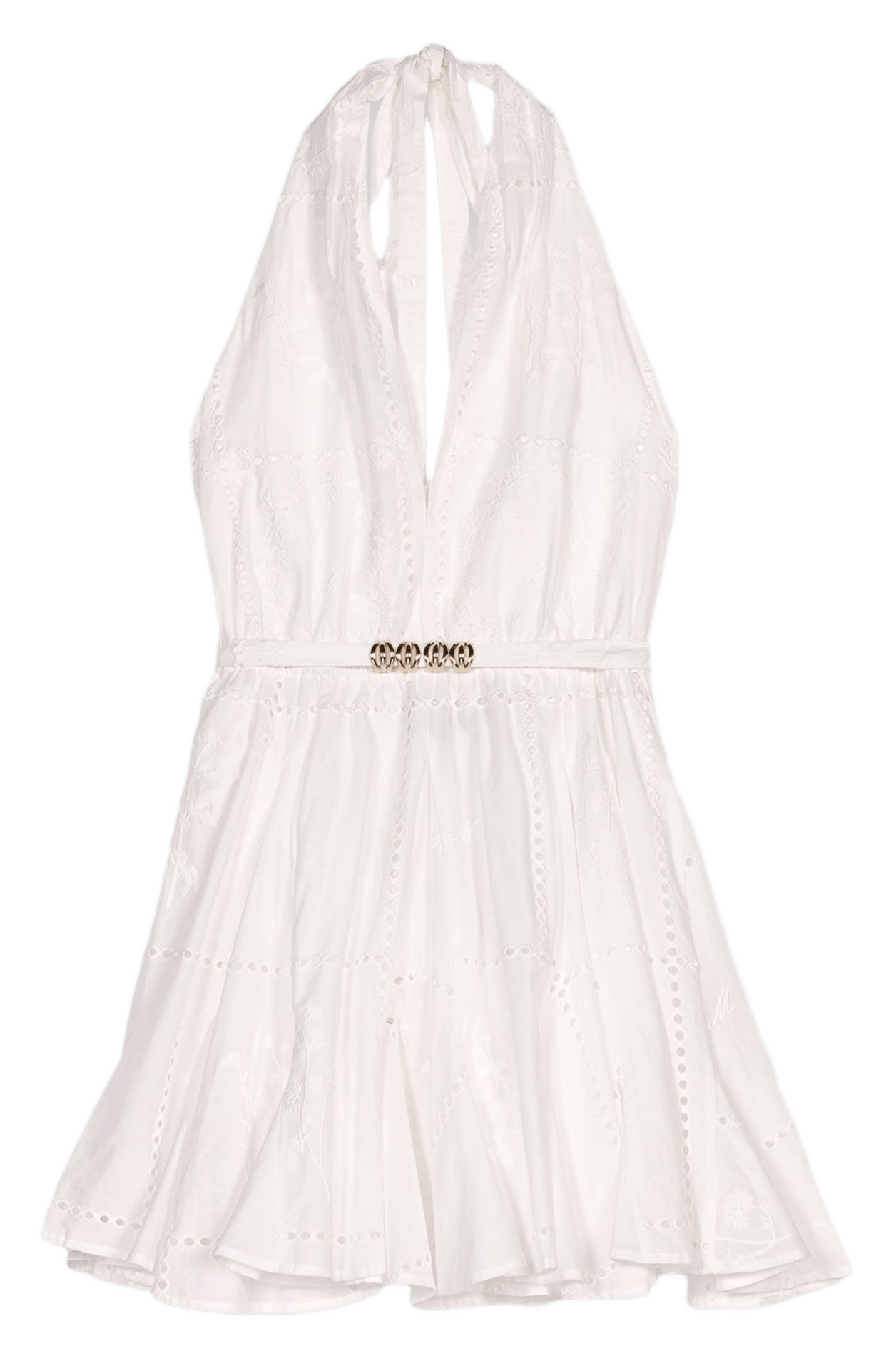 Robe courte en coton brodé MAJE Blanc
