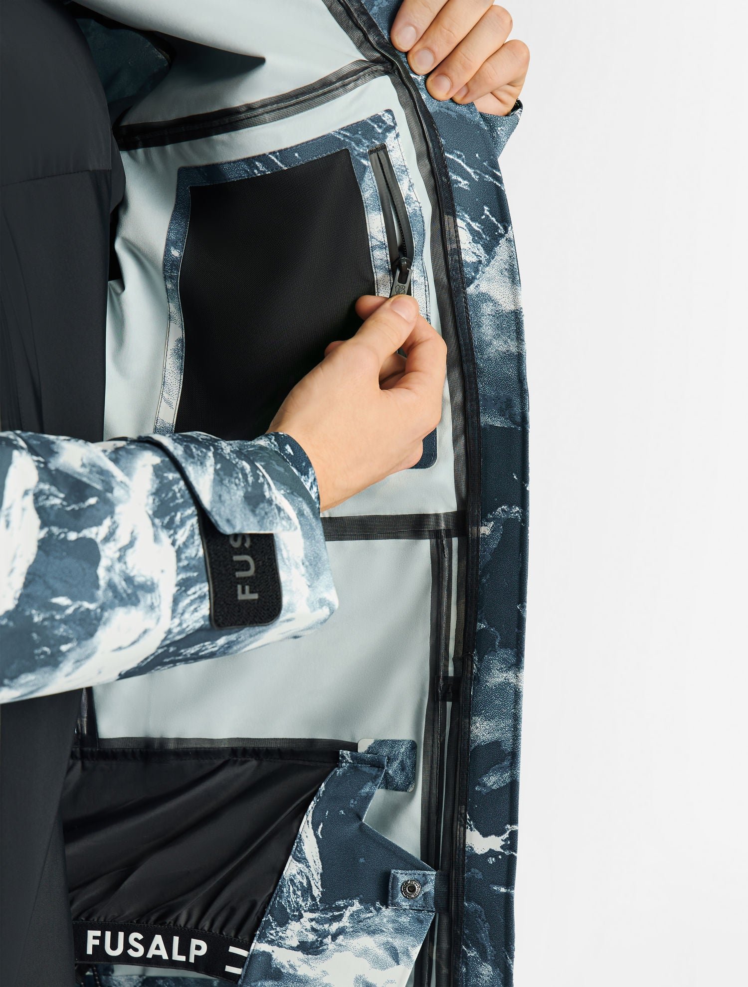 Veste de ski bromonz  mountn col montant coupe ample FUSALP Bleu