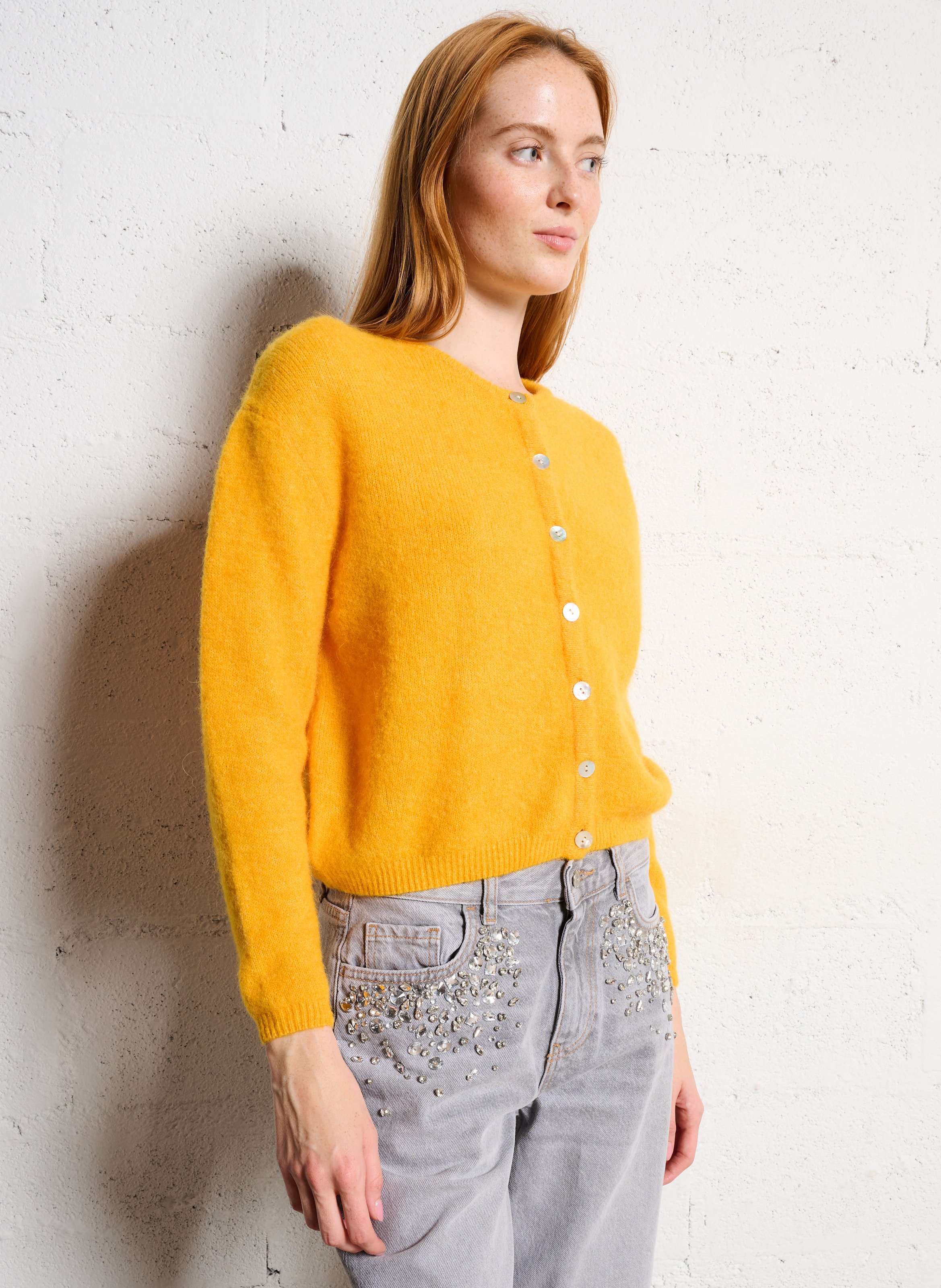 Gilet ample col rond en laine mélangée vitow  Lumiere