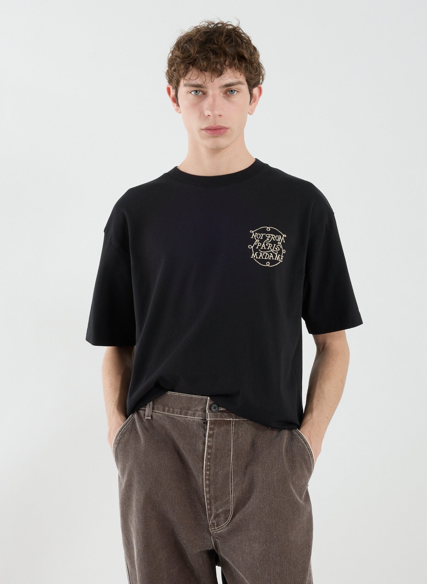 Le t-shirt Slogan Tresses DROLE DE MONSIEUR Noir