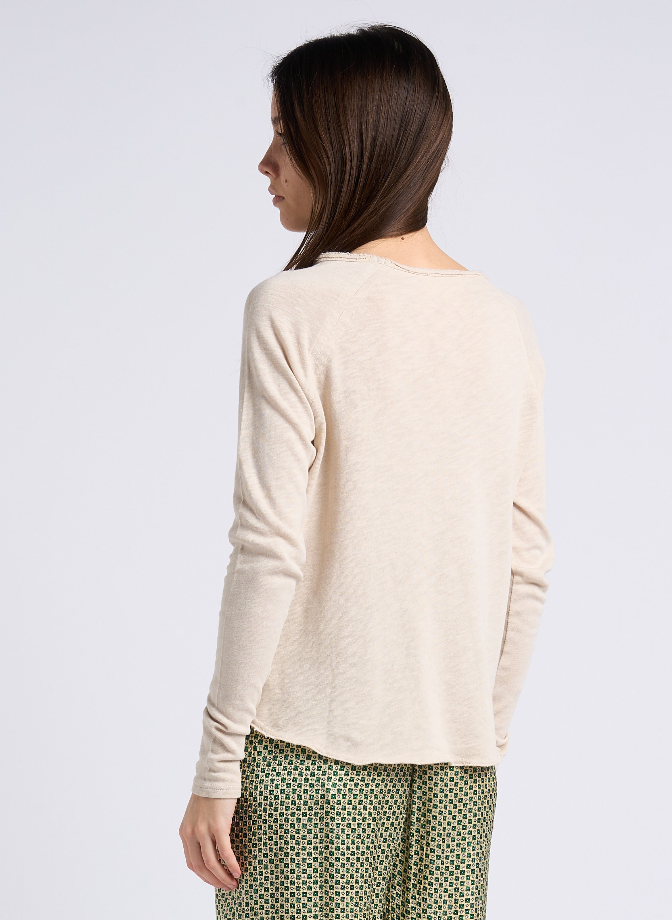 Tee-shirt à col bateau en coton sonoma AMERICAN VINTAGE Beige