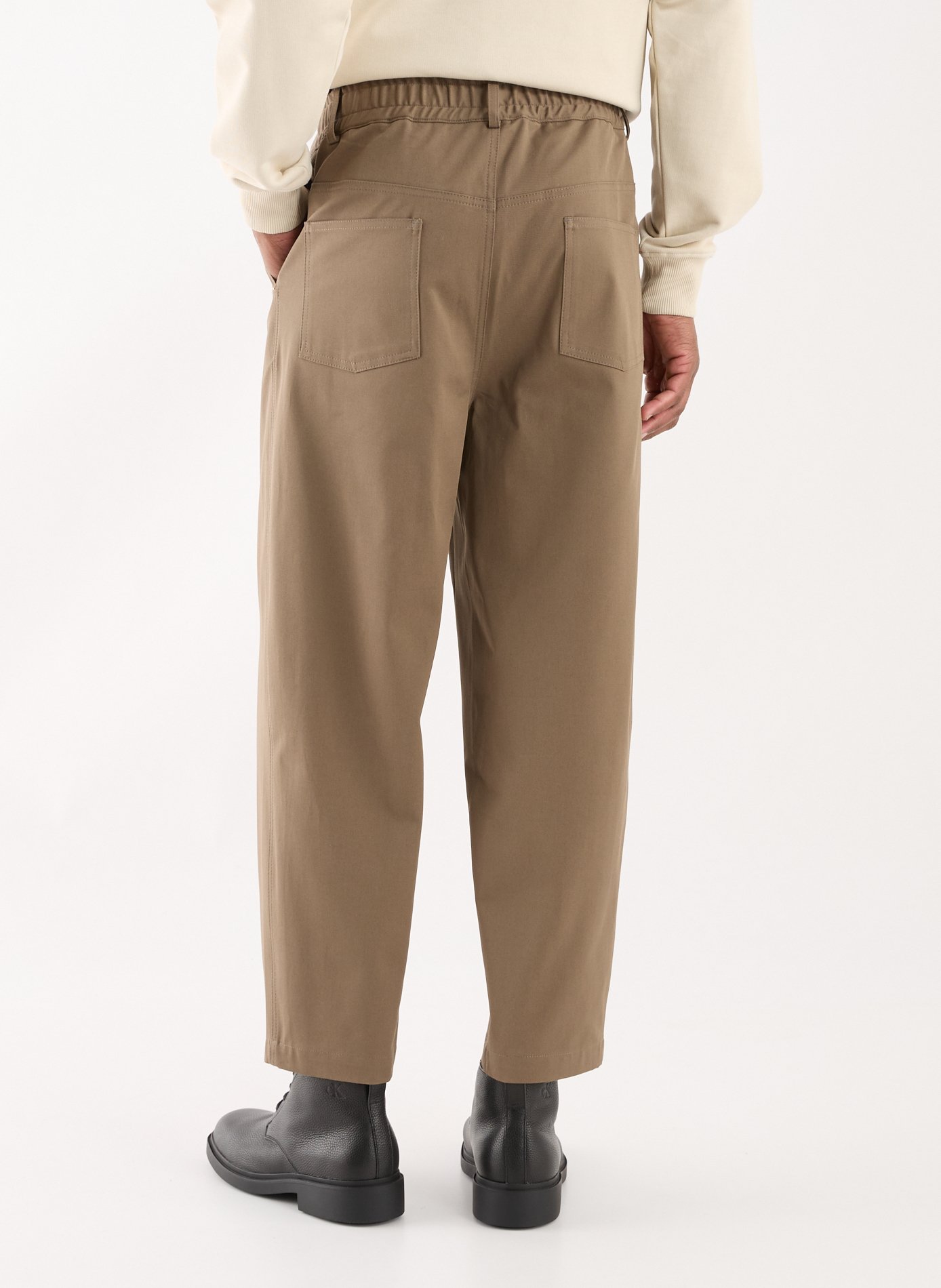 Cropped cotton-blend trousers DROLE DE MONSIEUR Brown