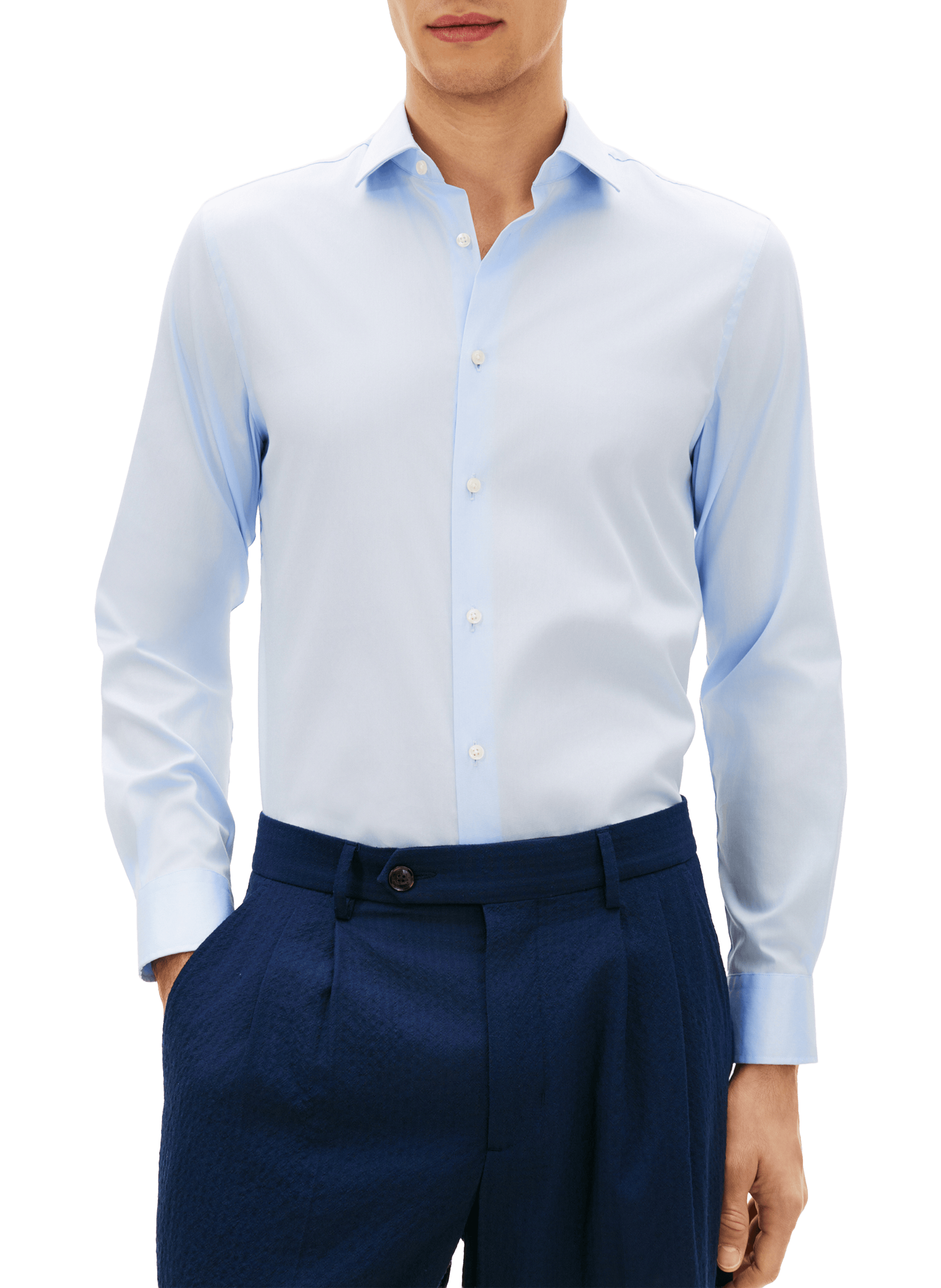 Straight cotton blend Shirt TOMMY HILFIGER Blue