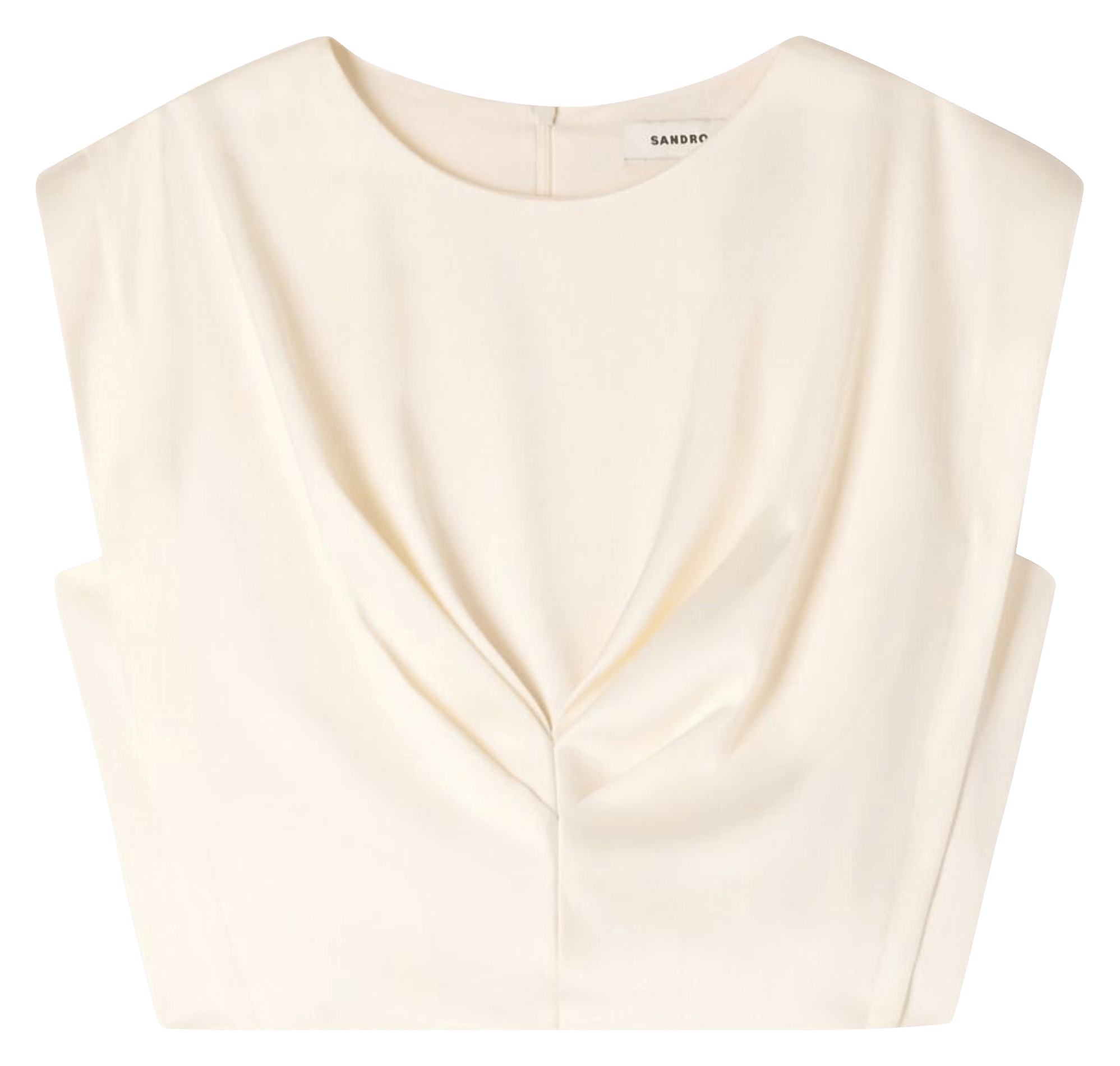 Top droit col rond satiné SANDRO Beige