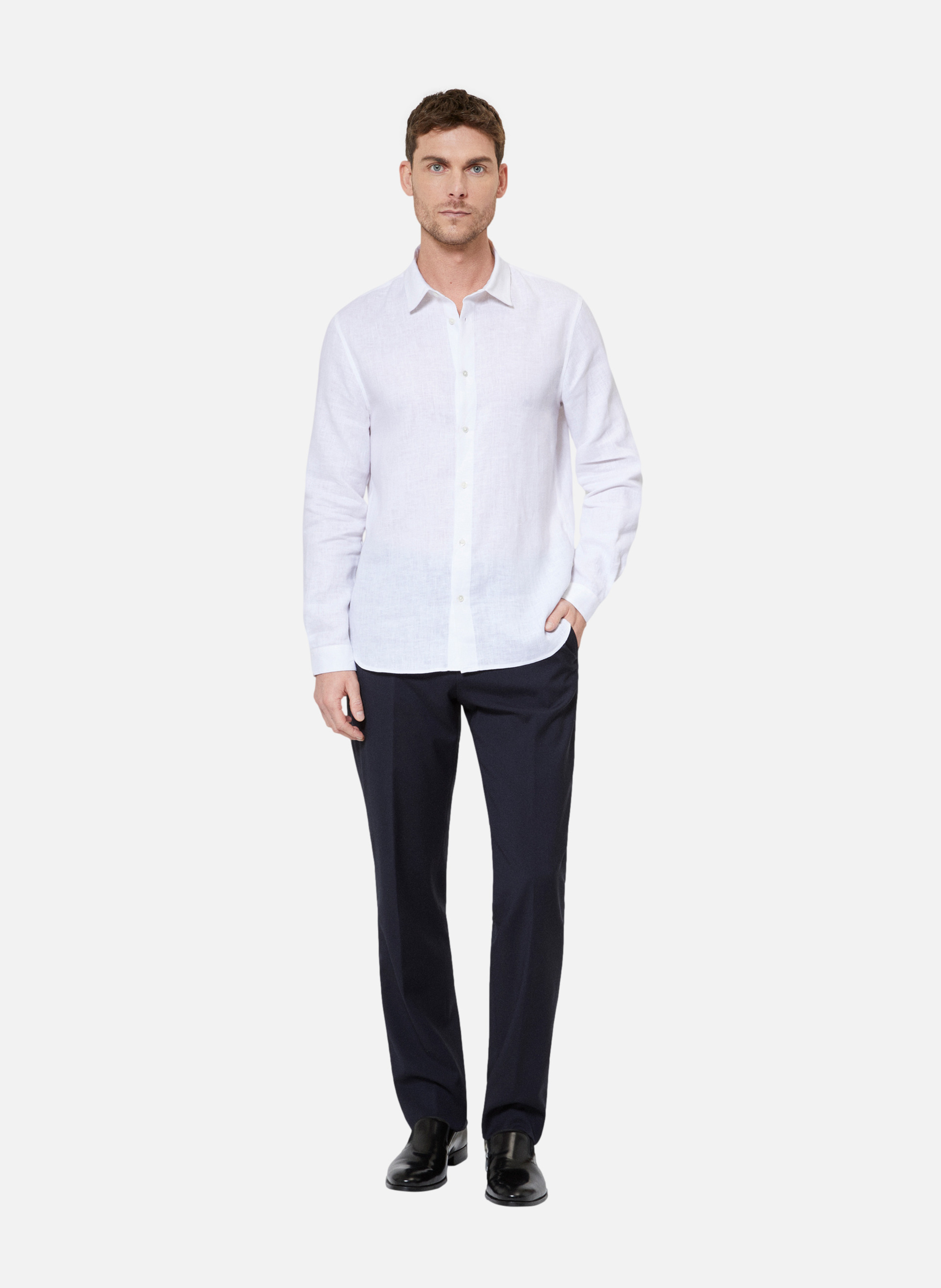Chemise en lin THE KOOPLES Blanc