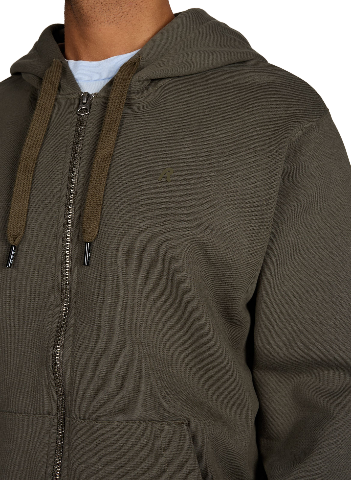 Cotton fleece-blend hoodie REPLAY Green