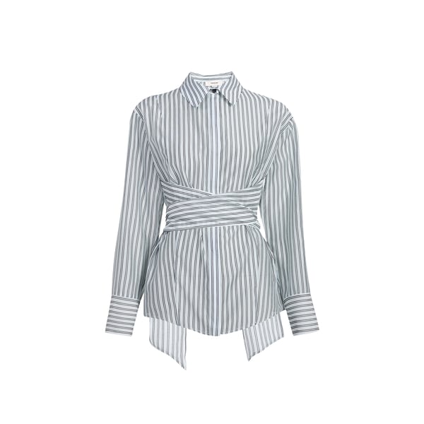 Chemise droite à nouer rayée Chemise droite à nouer rayée