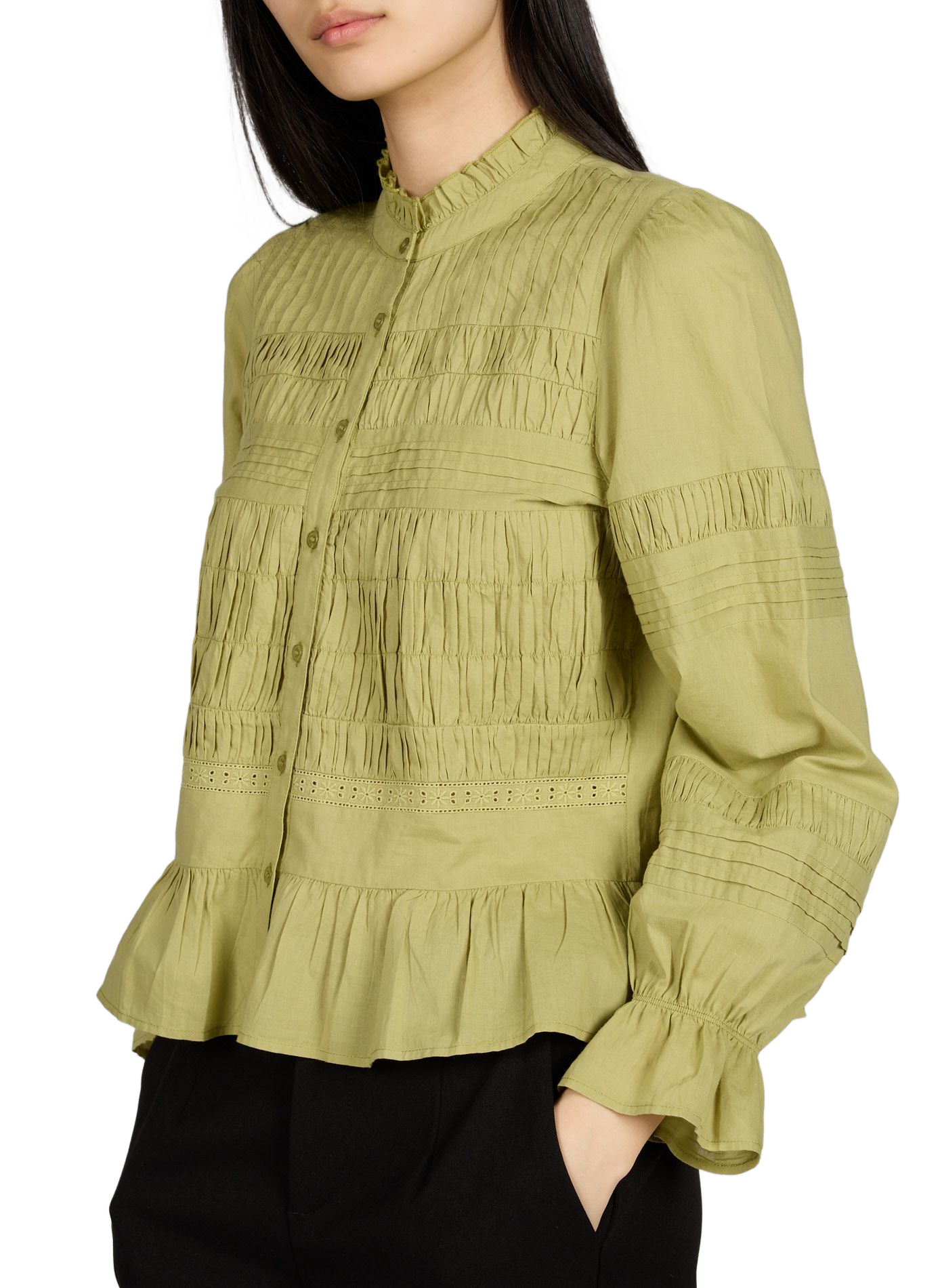 Blouse droite Mélanie en coton PETITE MENDIGOTE Vert