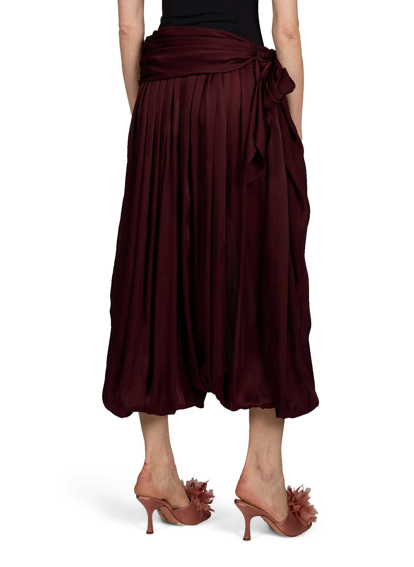 Pantalon drapé Luna en soie ZIMMERMANN Rouge