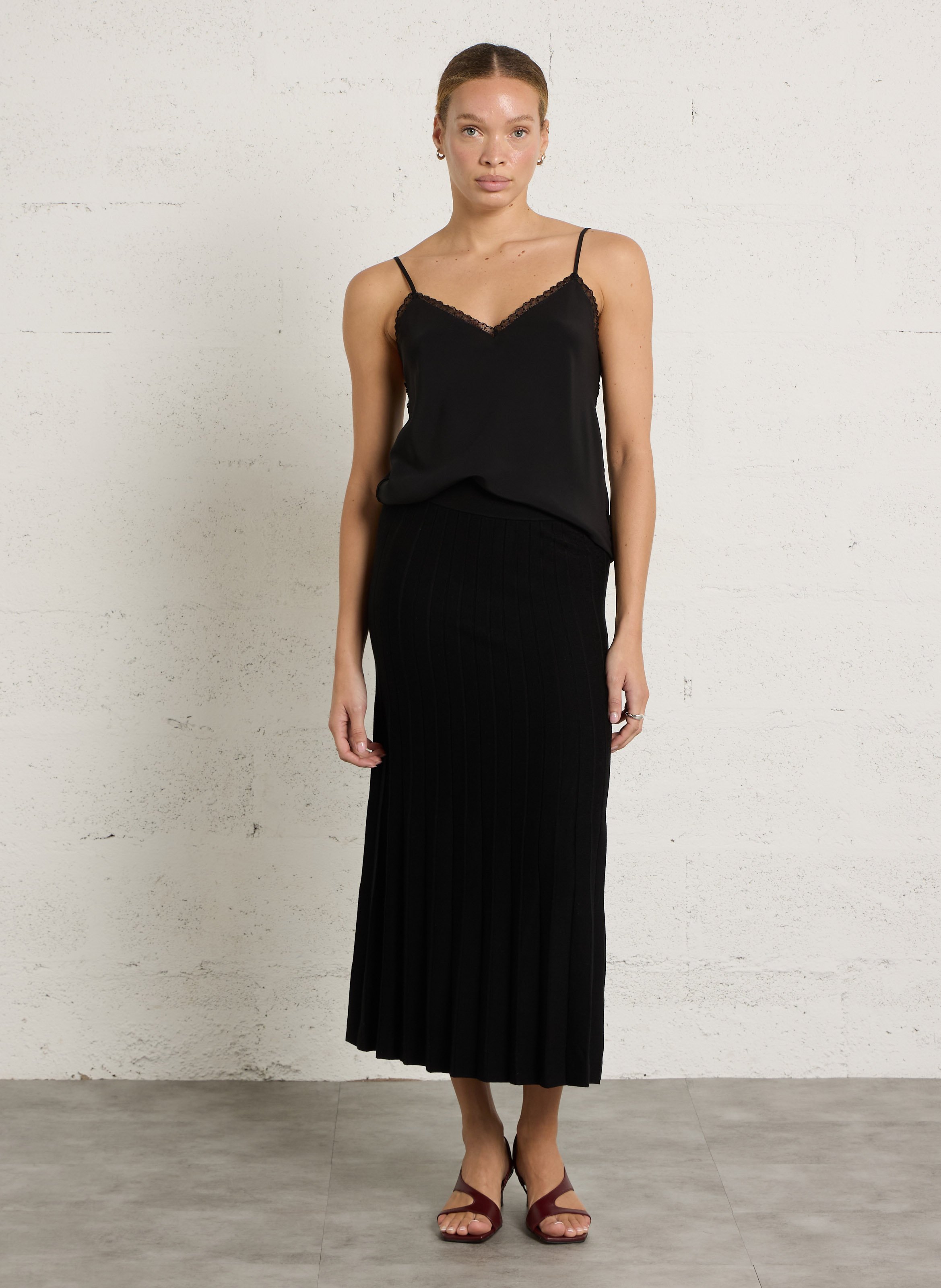 Caraco en soie demie MAISON 123 Noir