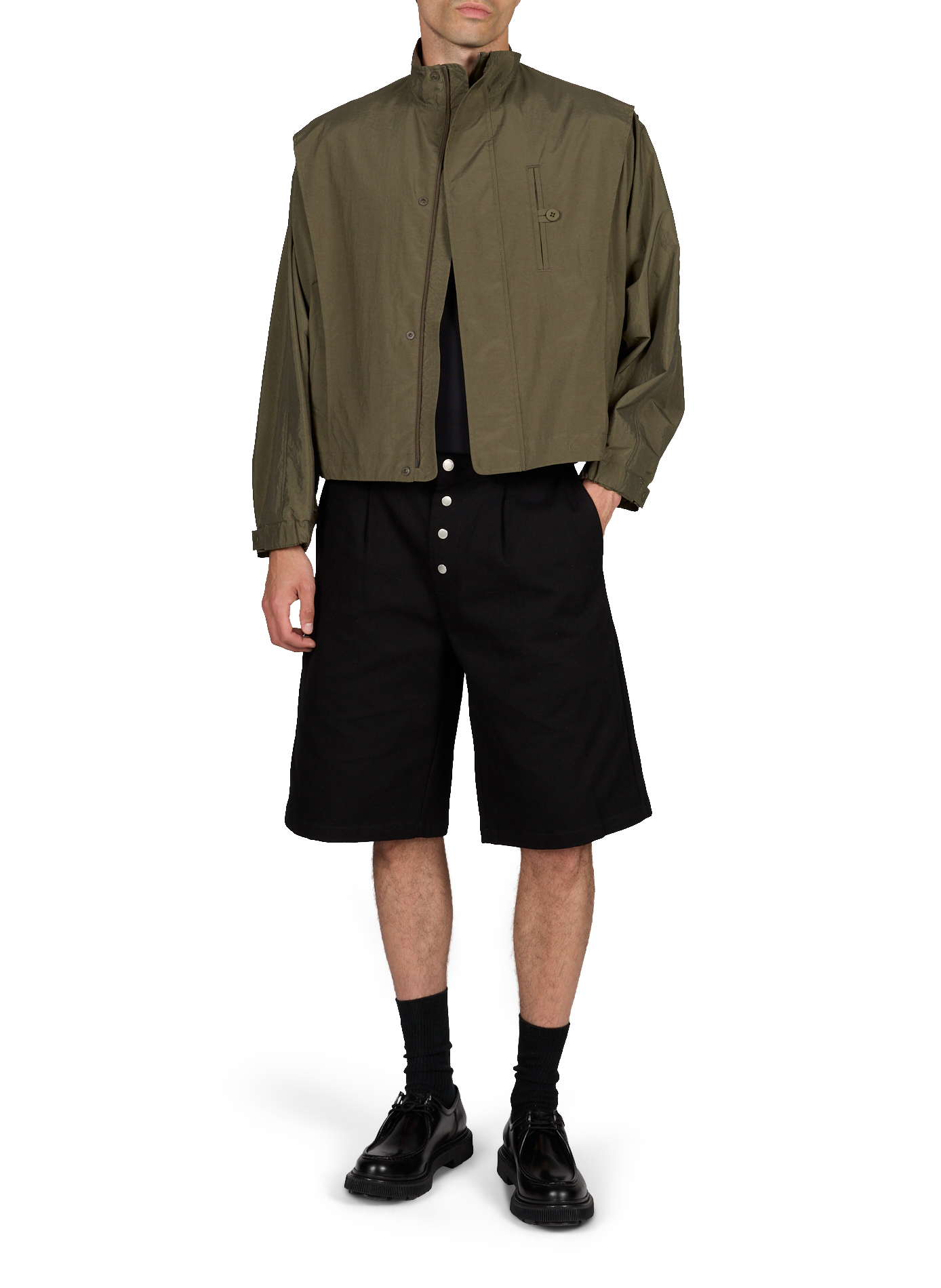 Veste oversize col montant ISSEY MIYAKE Vert