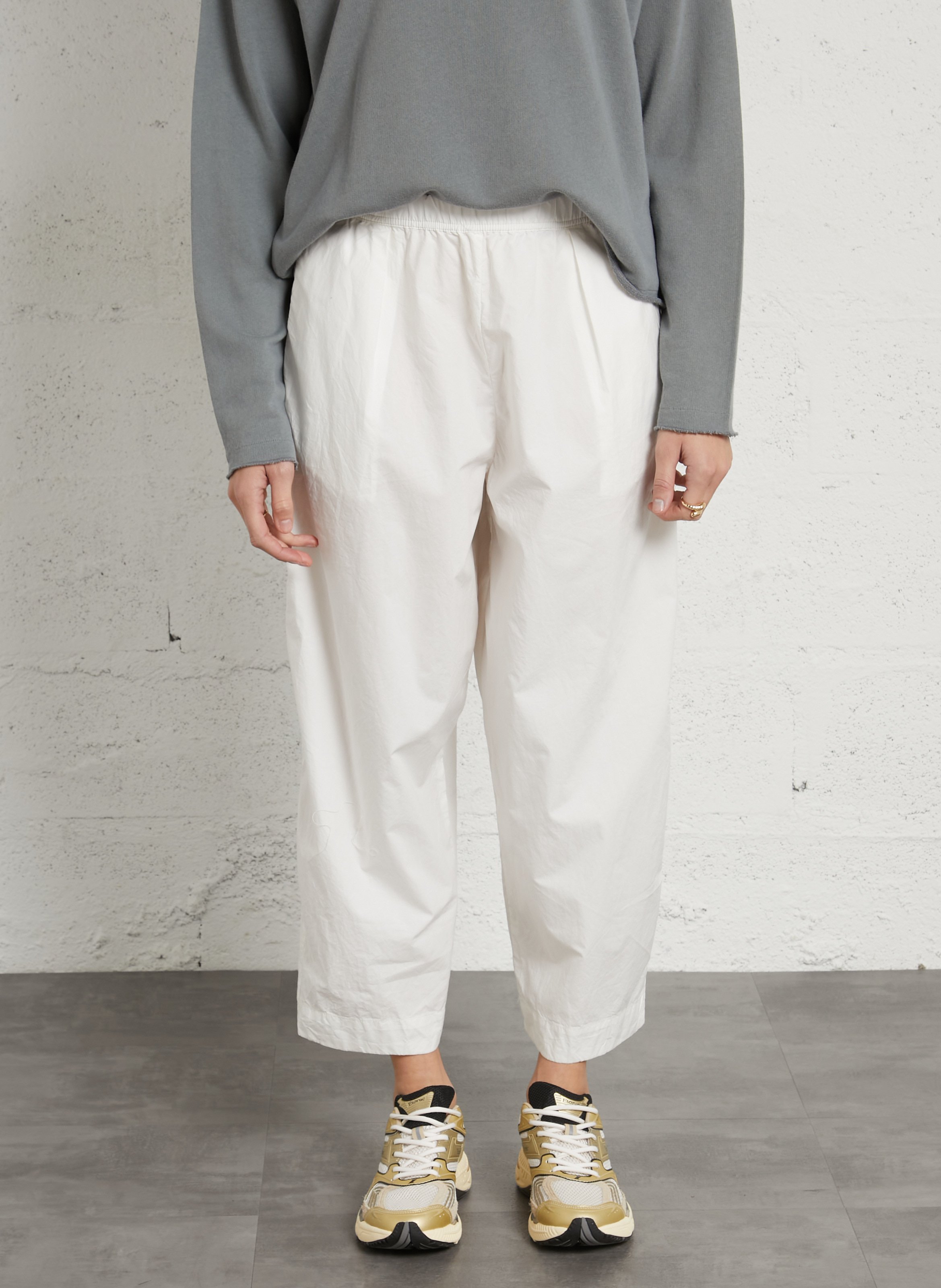 Jogging large taille haute uni bailow AMERICAN VINTAGE Blanc