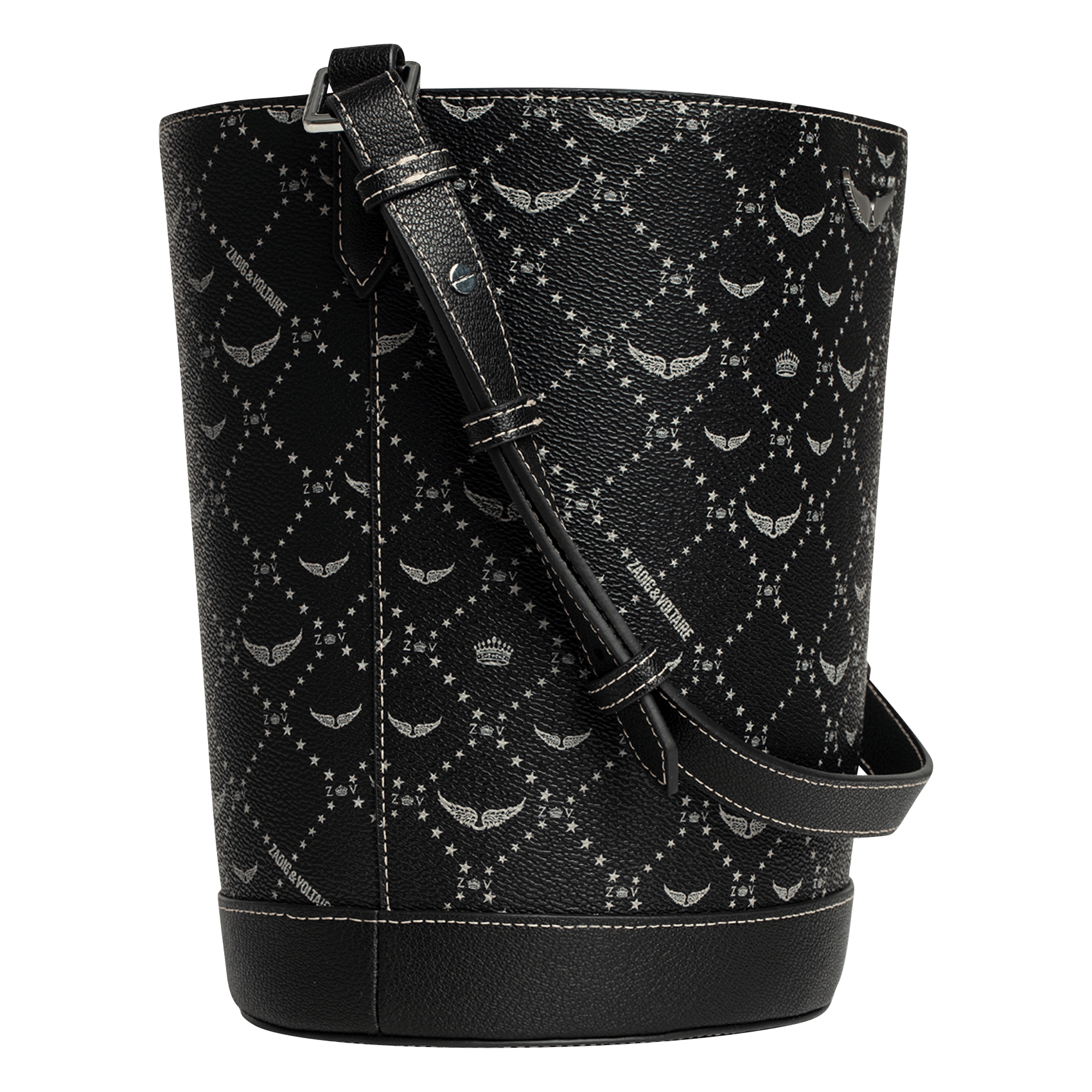 Sac seau en toile monogramme z bucket ZADIG&VOLTAIRE Noir