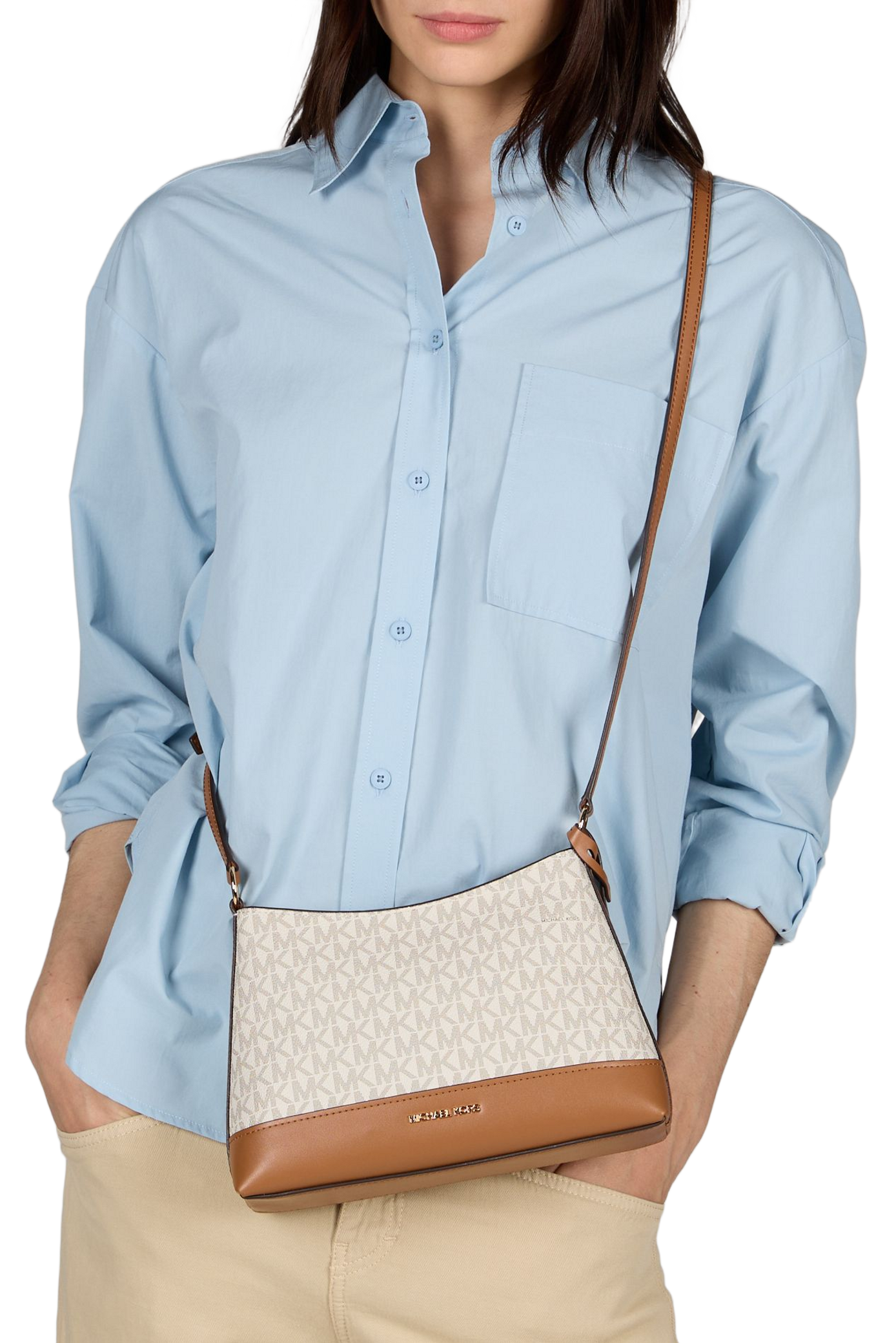 Andie Small logo-embossed handbag MICHAEL KORS Beige