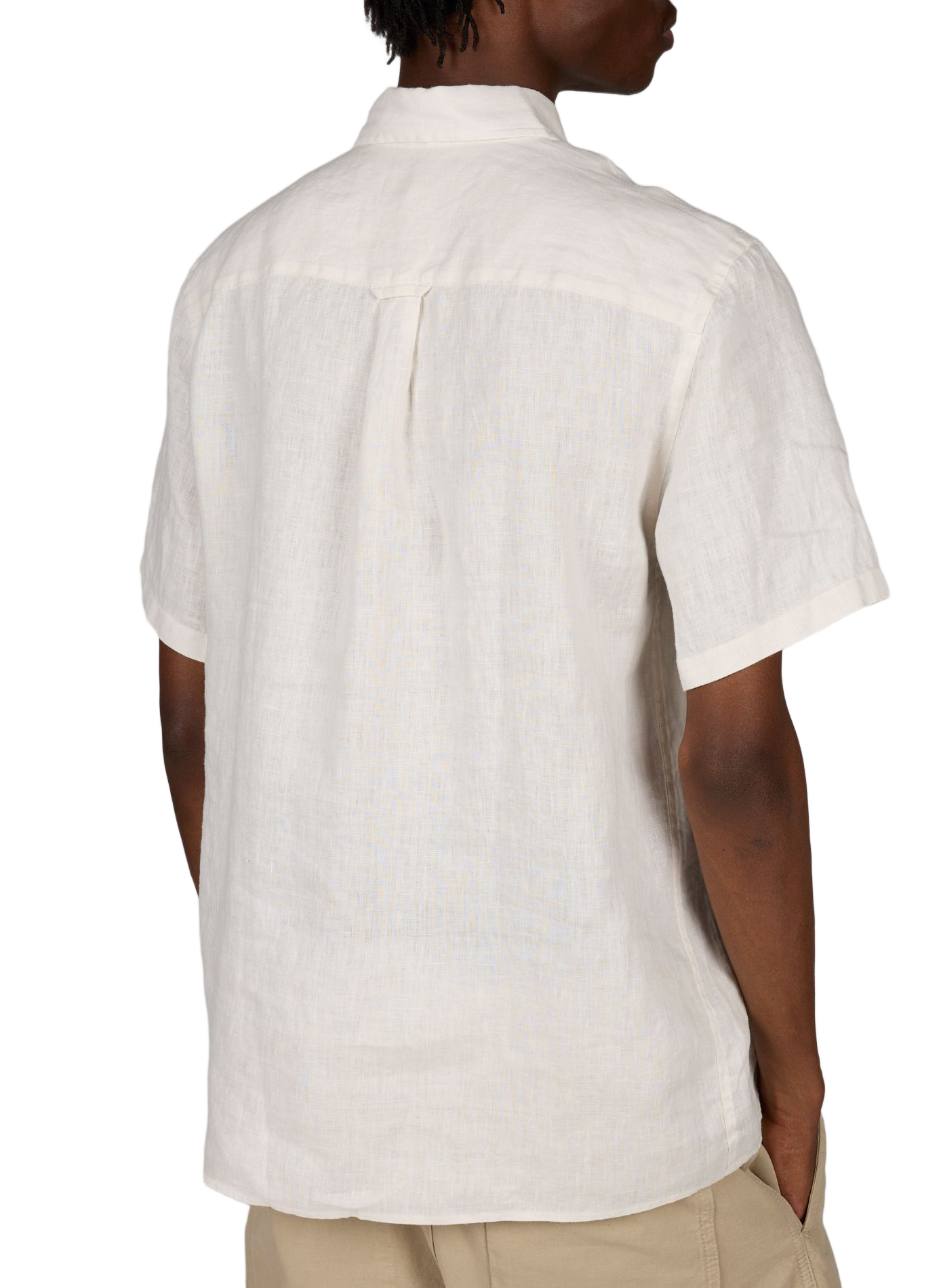Chemise droite manches courtes en lin AIGLE Blanc