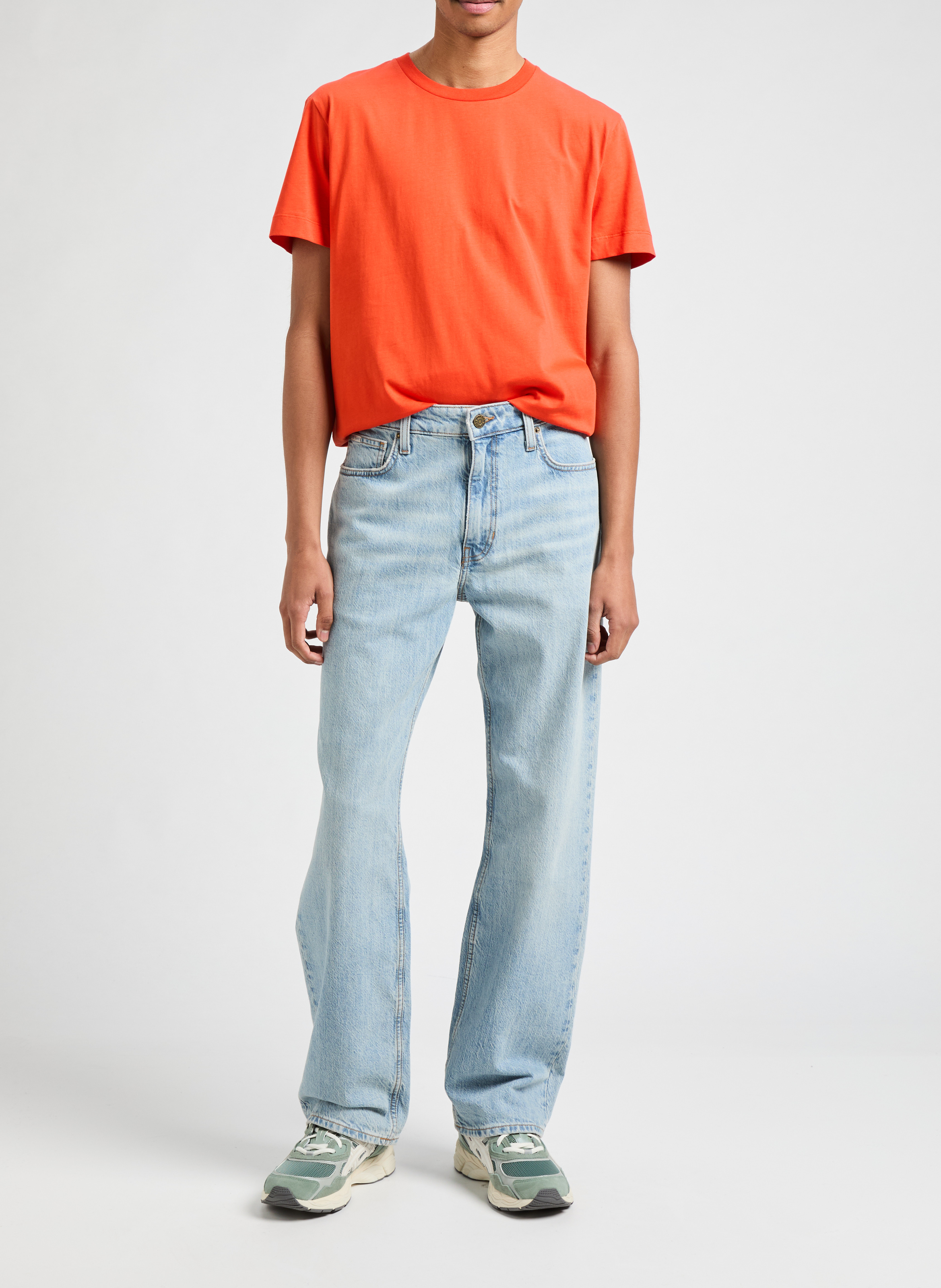 T-shirt col rond en coton organique AU PRINTEMPS PARIS Orange