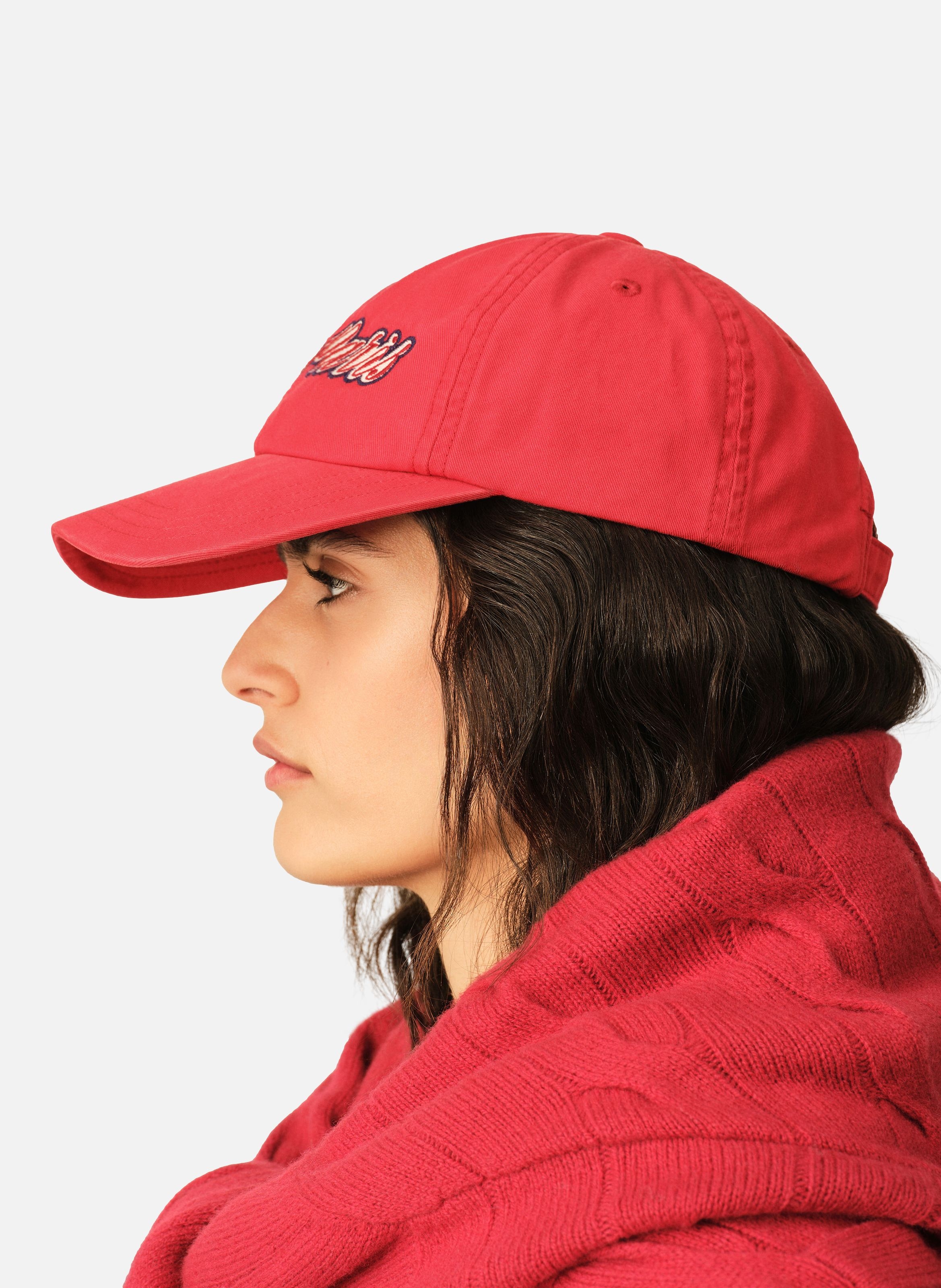 Casquette unisexe en coton broderie ami paris AMI PARIS Rouge