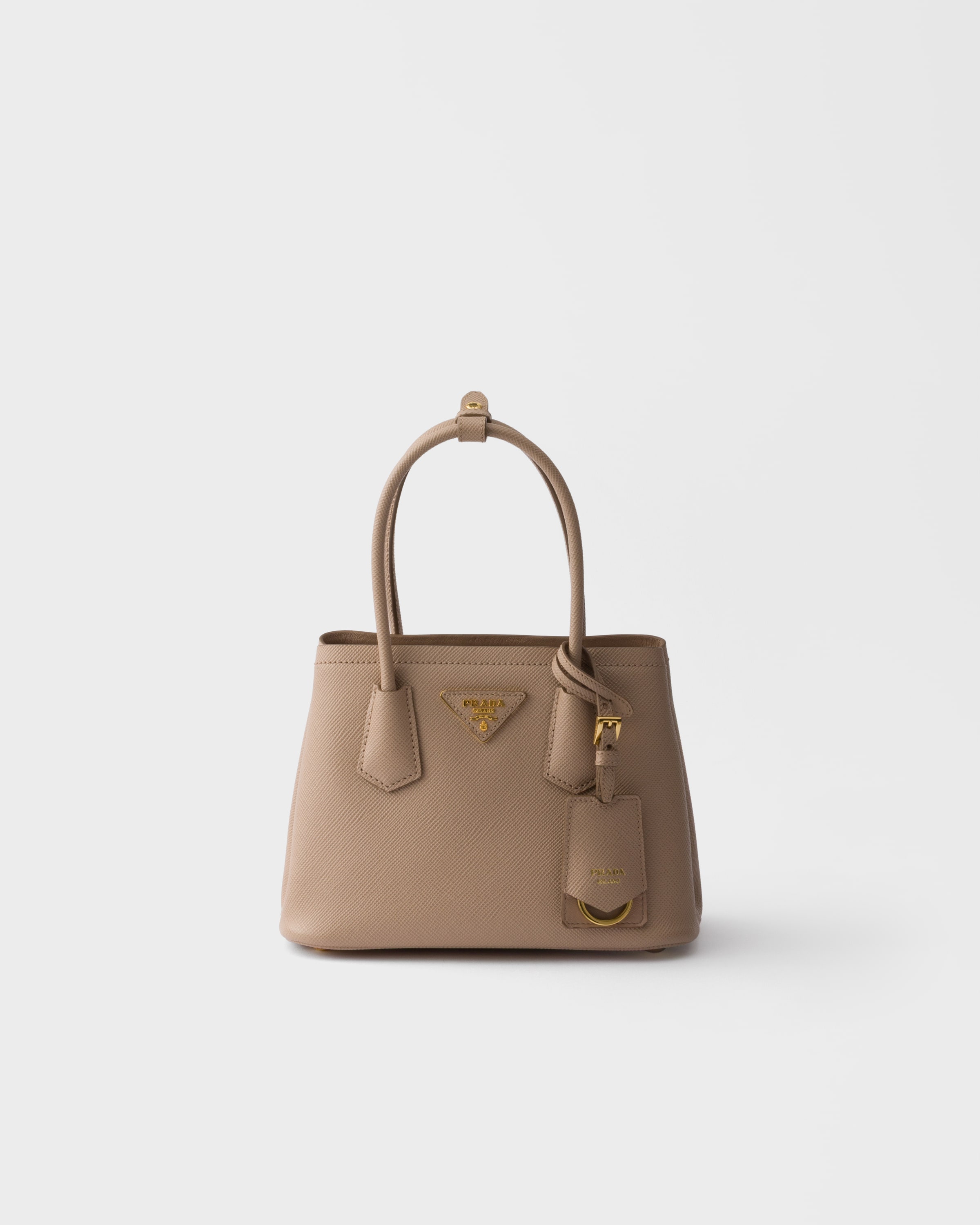 Mini sac prada double en cuir saffiano PRADA Rose