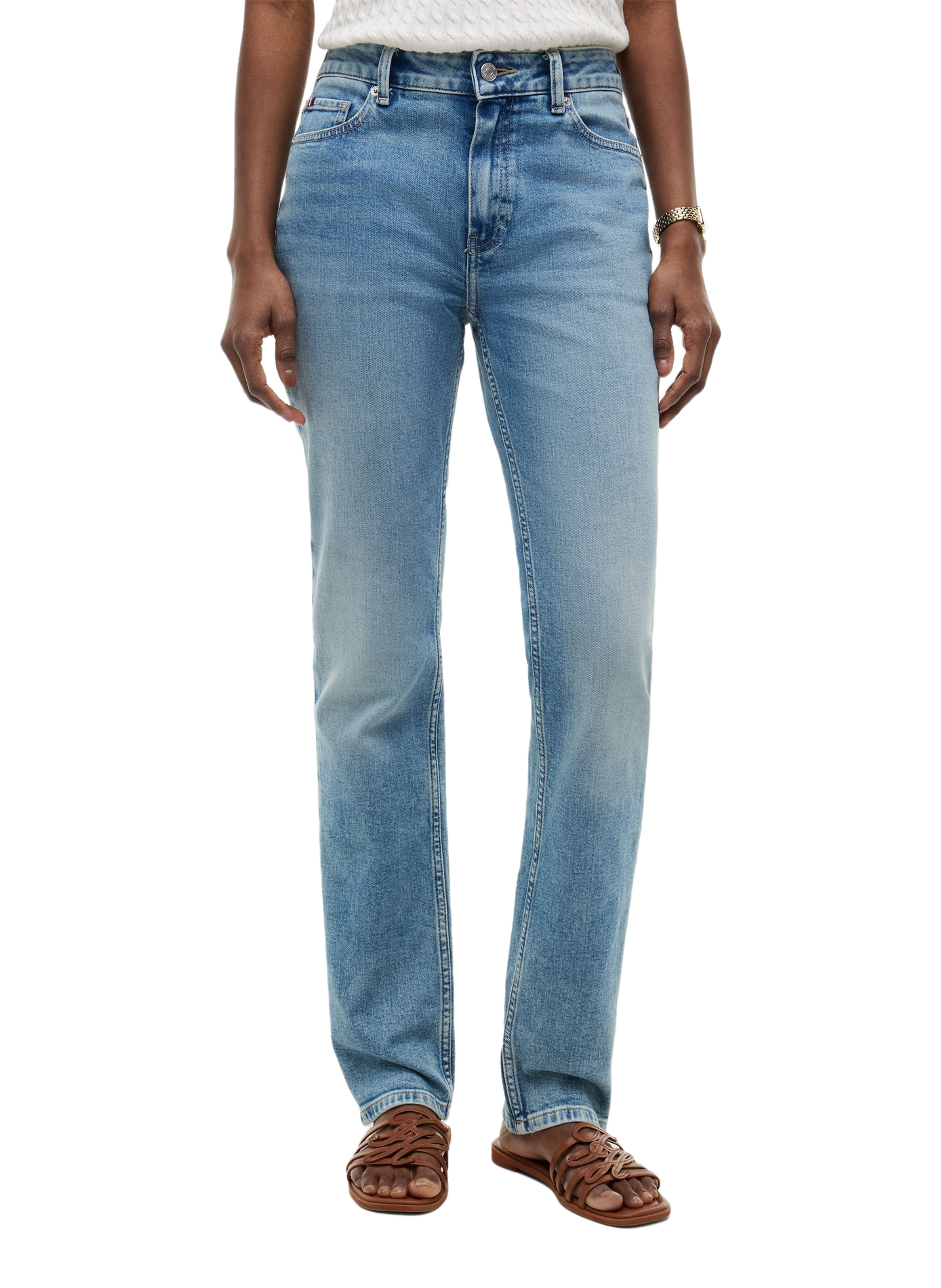 Straight-leg cotton-blend jeans TOMMY HILFIGER Blue