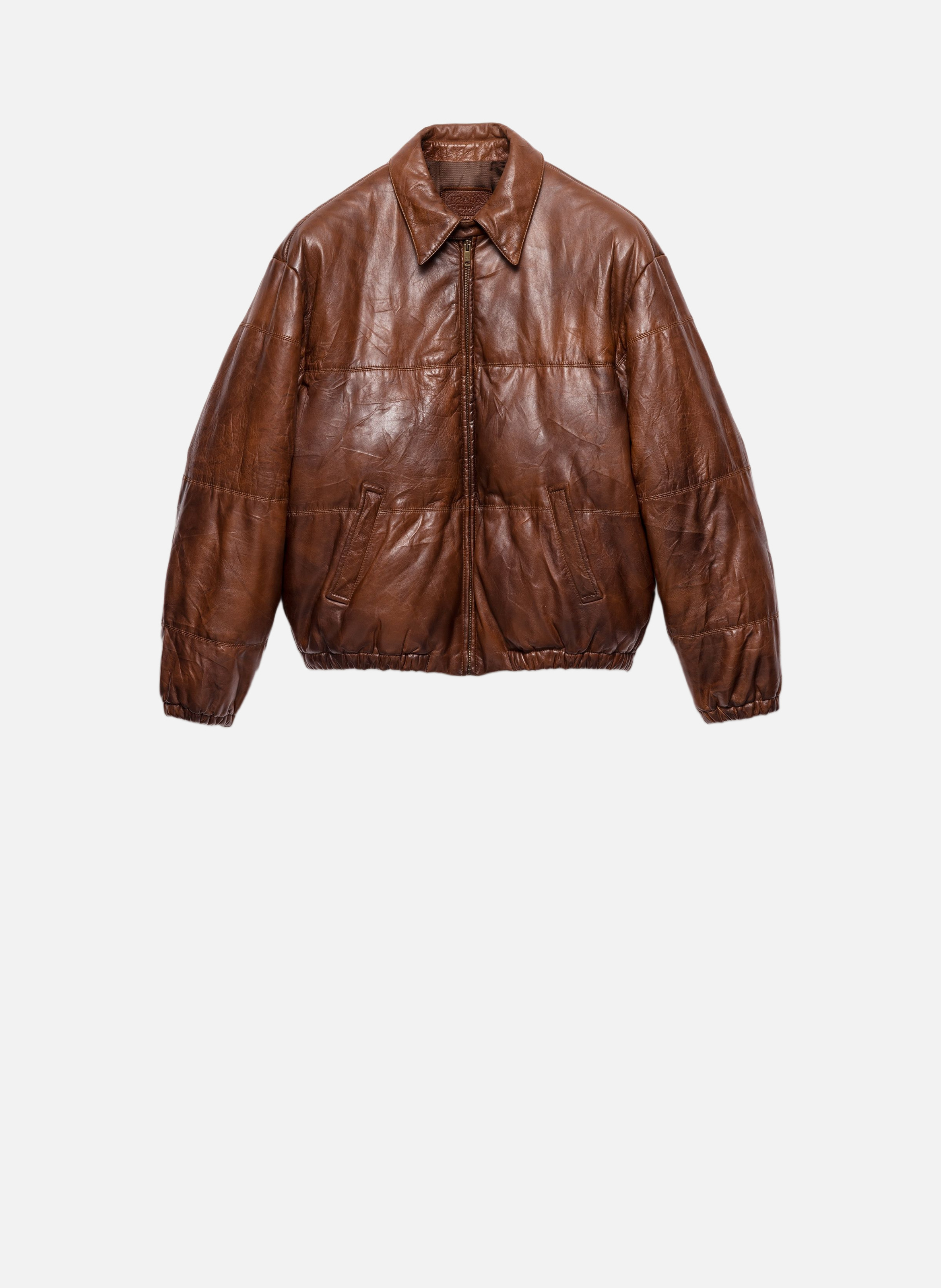 Veste en cuir nappa PRADA Marron