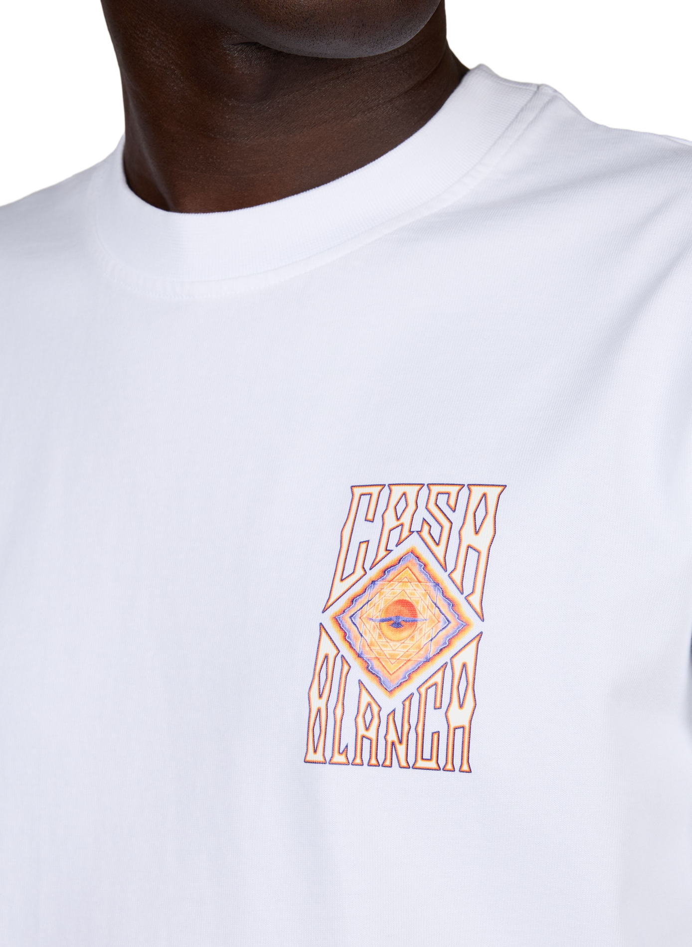 Straight fit Hermons Mirage cotton T-shirt CASABLANCA PARIS White
