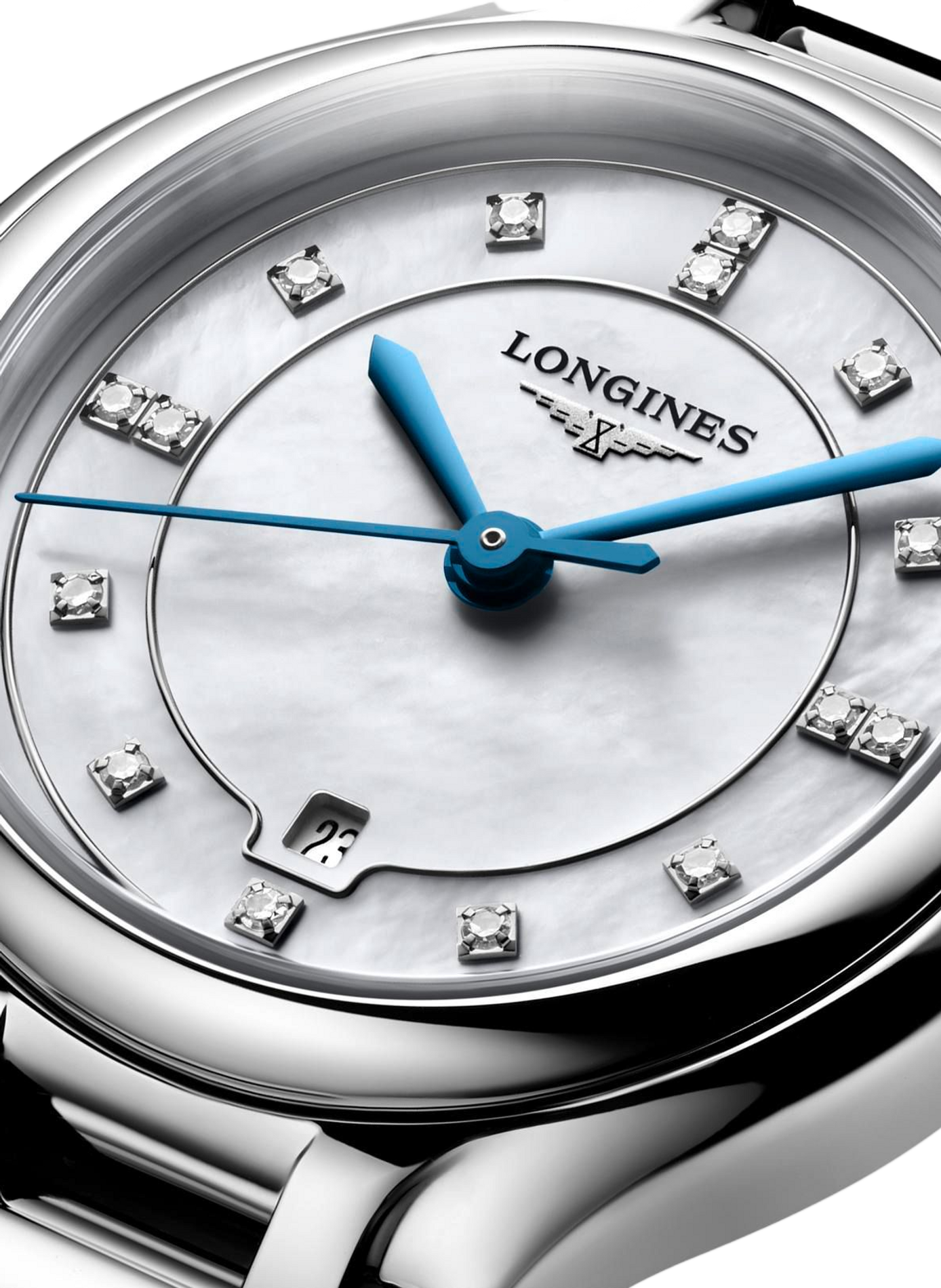 Montre quartz Longines PrimaLuna en acier inoxydable LONGINES Blanc