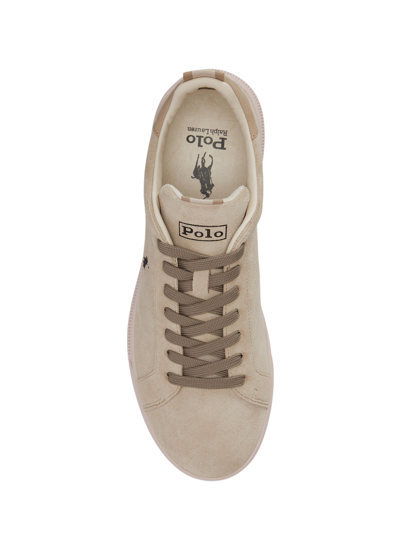 Baskets basses à lacets en cuir mélangé POLO RALPH LAUREN Beige