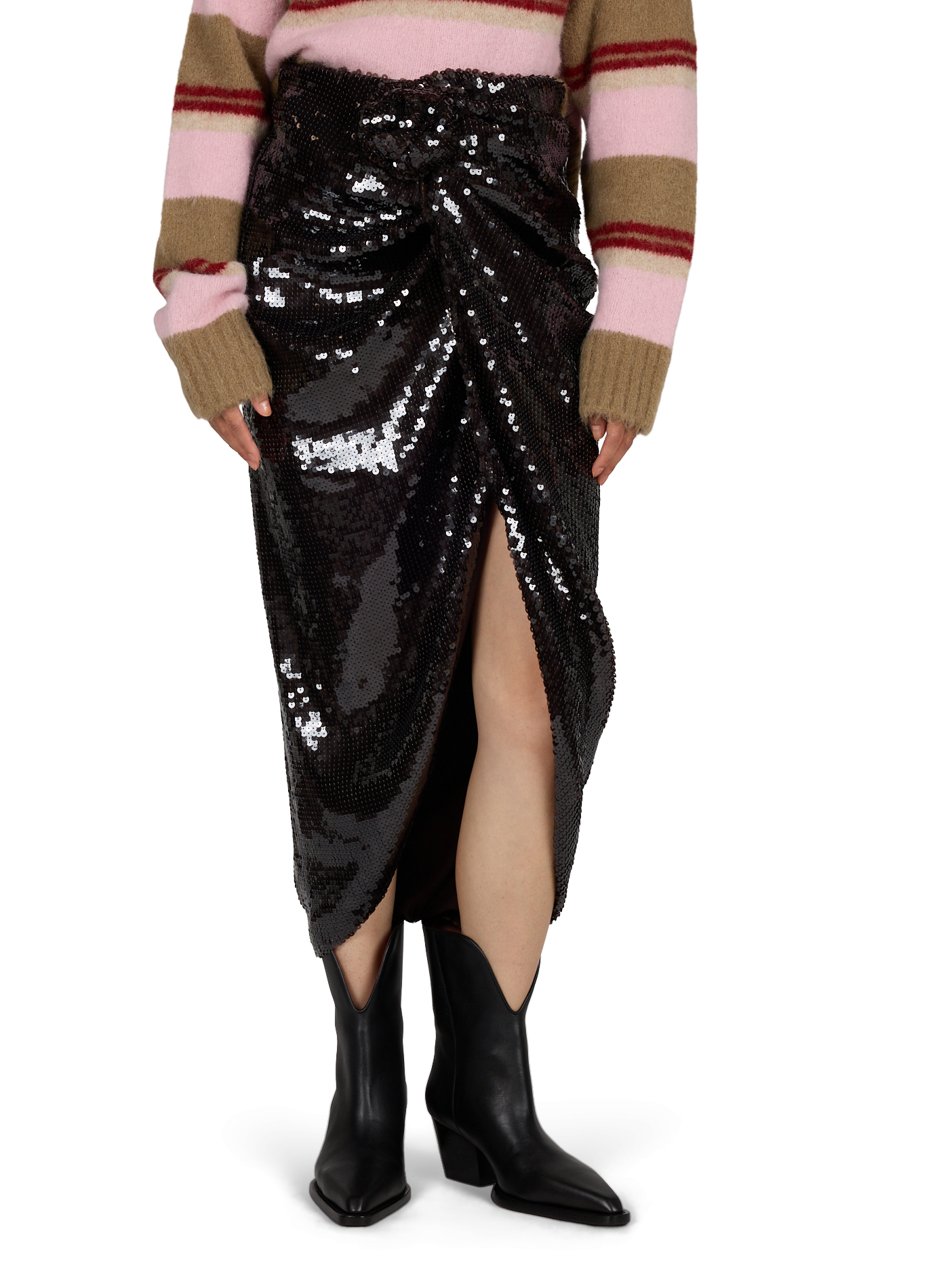 Long sequin skirt  ROTATE Brown